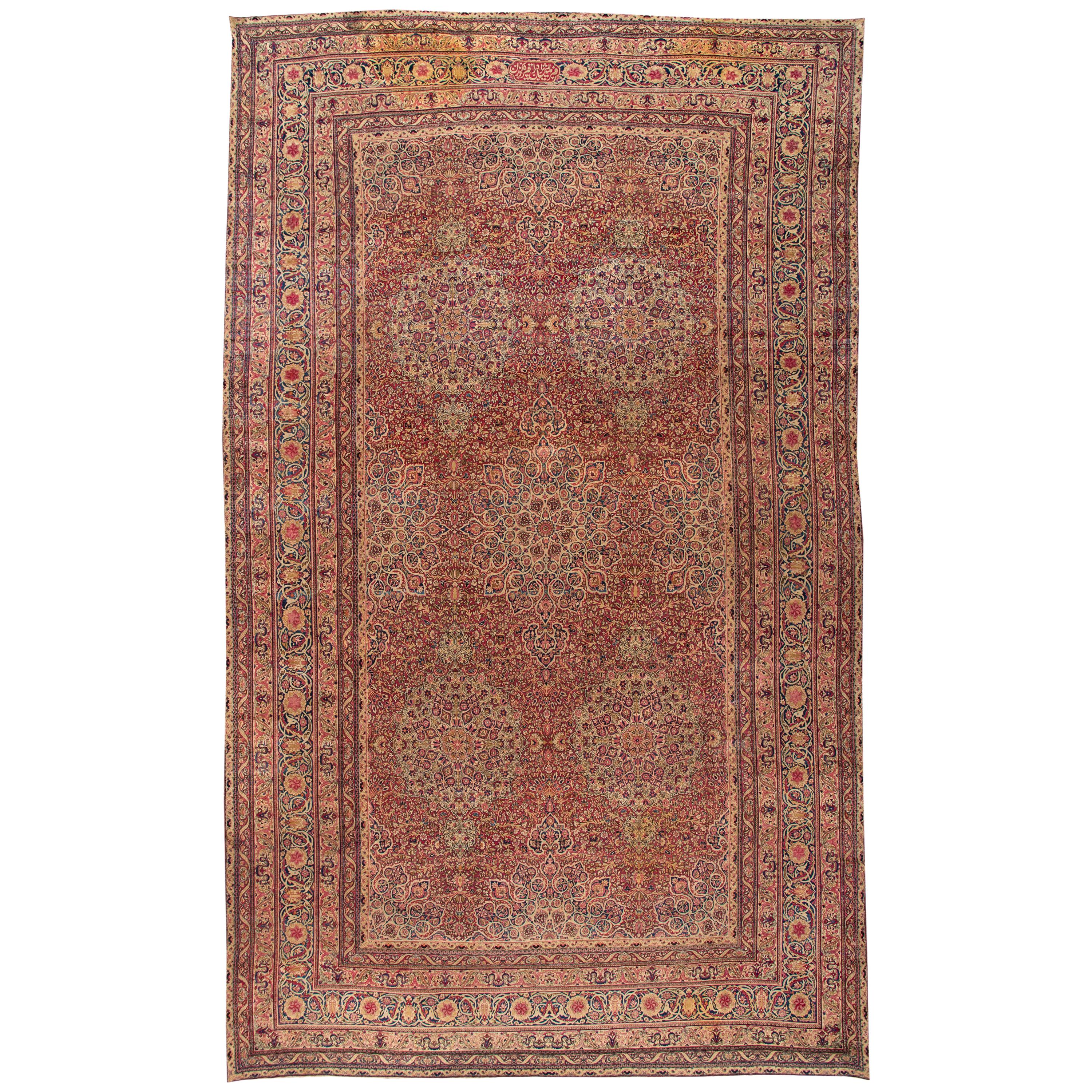 Great Looking Persian 19th Century Antique Kerman Rug For Sale