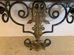 Great Looking Theodore Alexander Iron and Wood Hanging Shelf