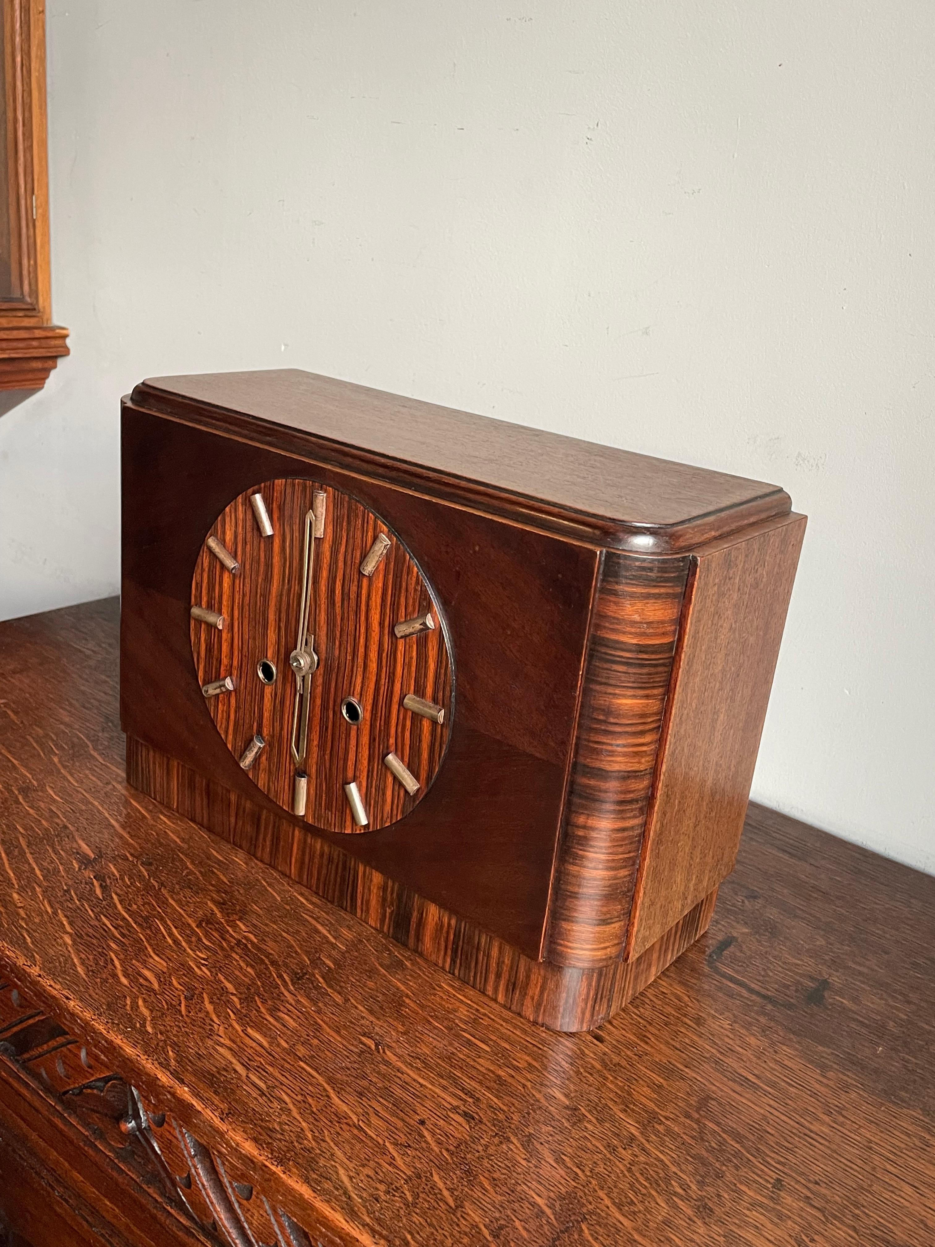 German Great Looking & 'Timeless' Bauhaus meets Amsterdam School Mantel / Desk Clock