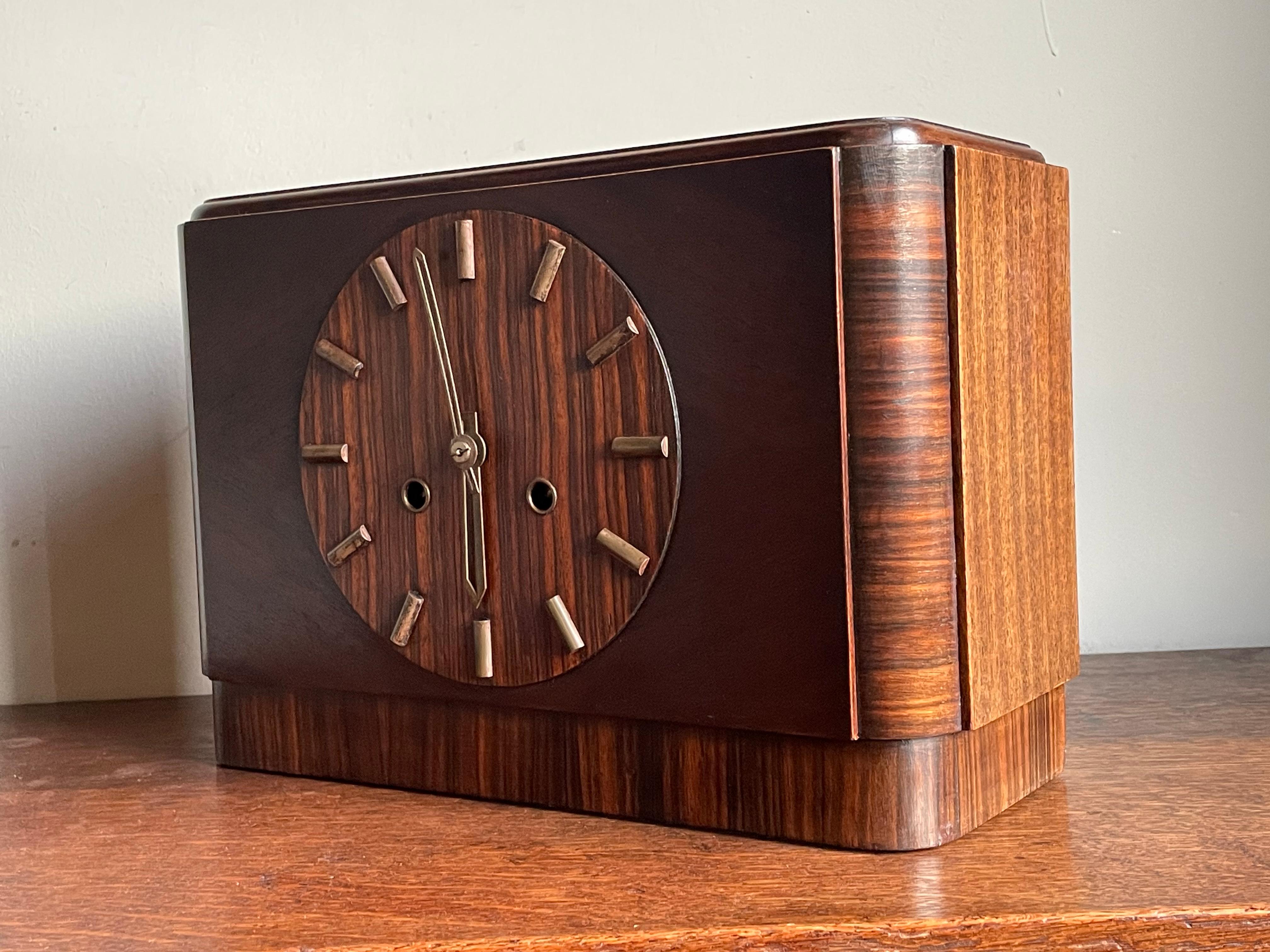 Nutwood Great Looking & 'Timeless' Bauhaus meets Amsterdam School Mantel / Desk Clock