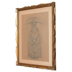 Rafael Coronel dessinant crayon « Great Masters Expressionism » signé, années 1980