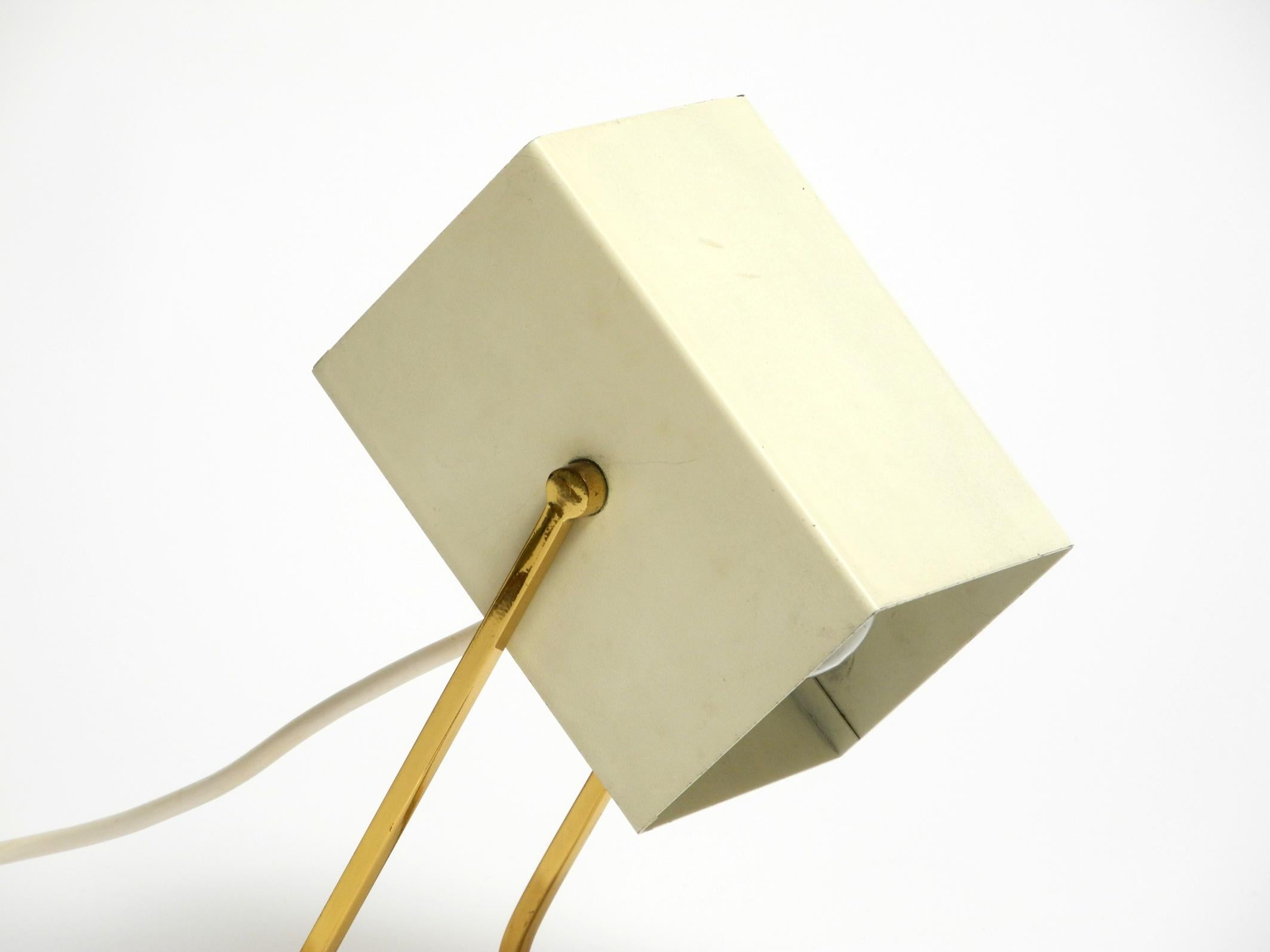 Great Mid Century Modern metal bedside lamp with brass base by Kaiser Leuchten For Sale 4
