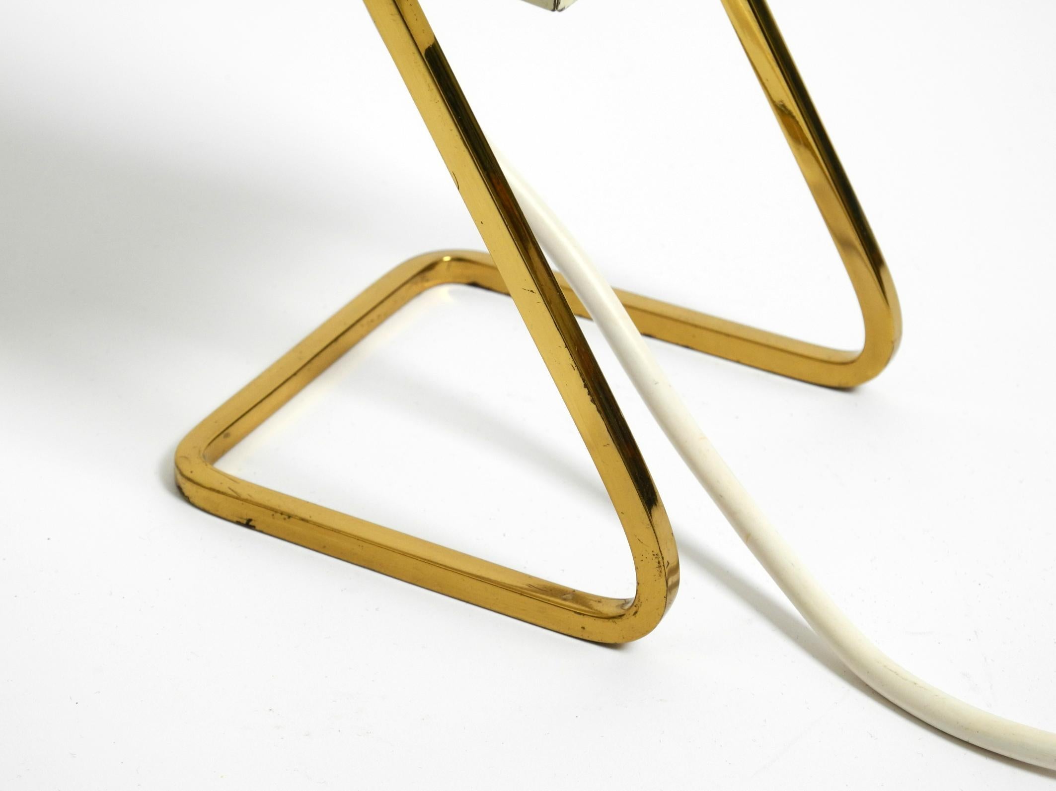 Great Mid Century Modern metal bedside lamp with brass base by Kaiser Leuchten For Sale 6