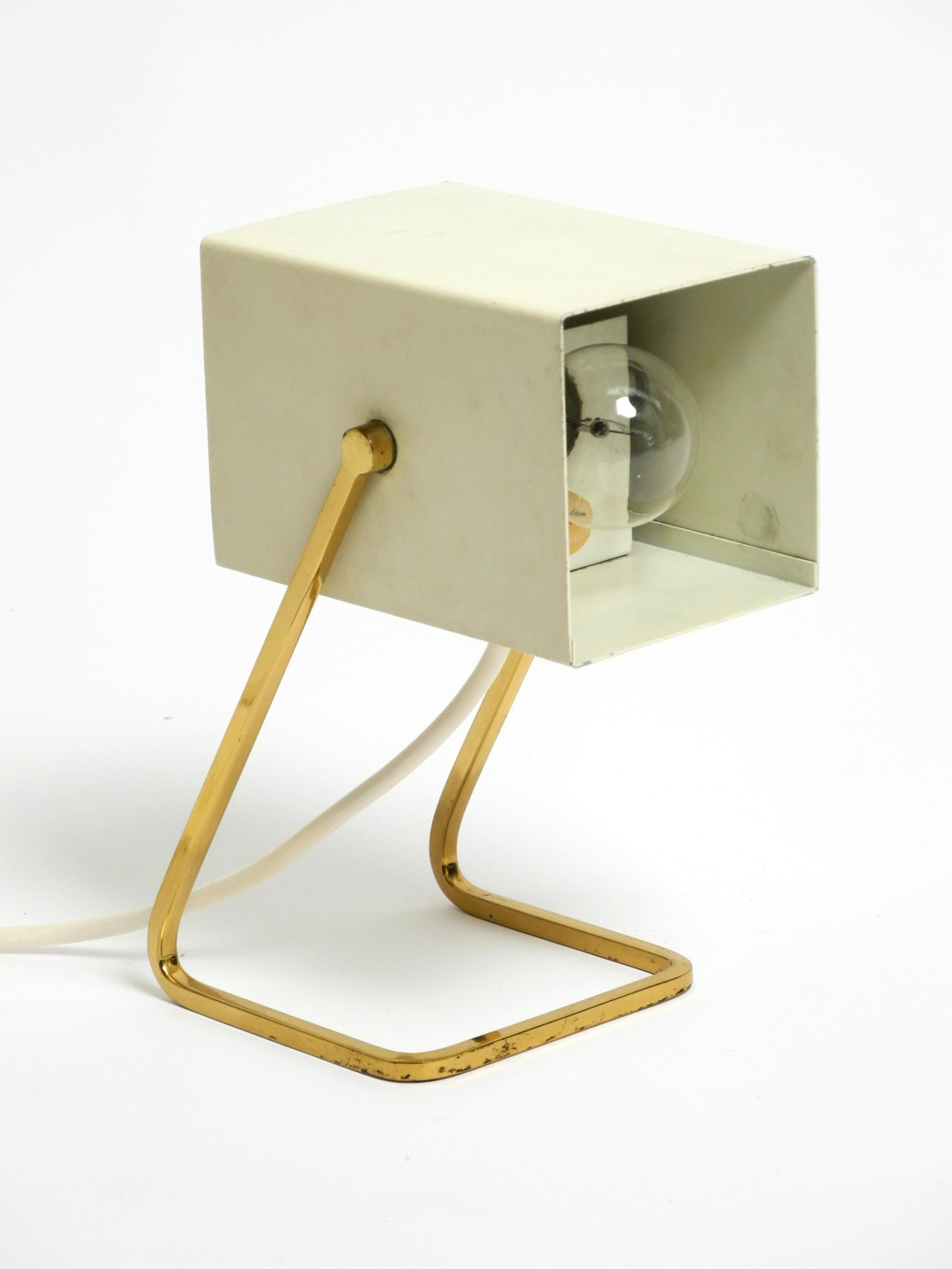 Great Mid Century Modern metal bedside lamp with brass base by Kaiser Leuchten For Sale 7
