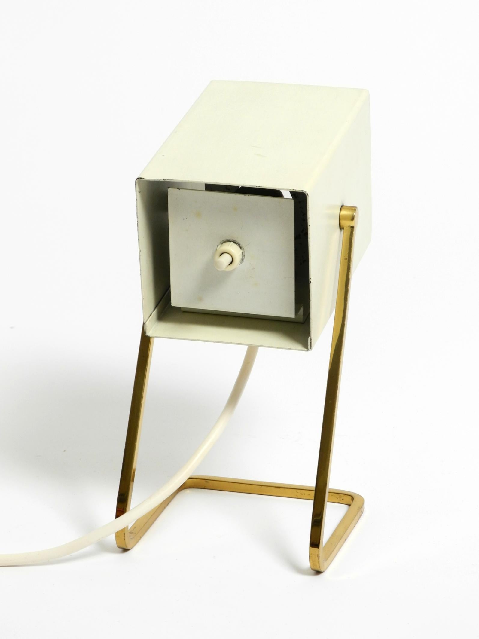 Great Mid Century Modern metal bedside lamp with brass base by Kaiser Leuchten For Sale 8