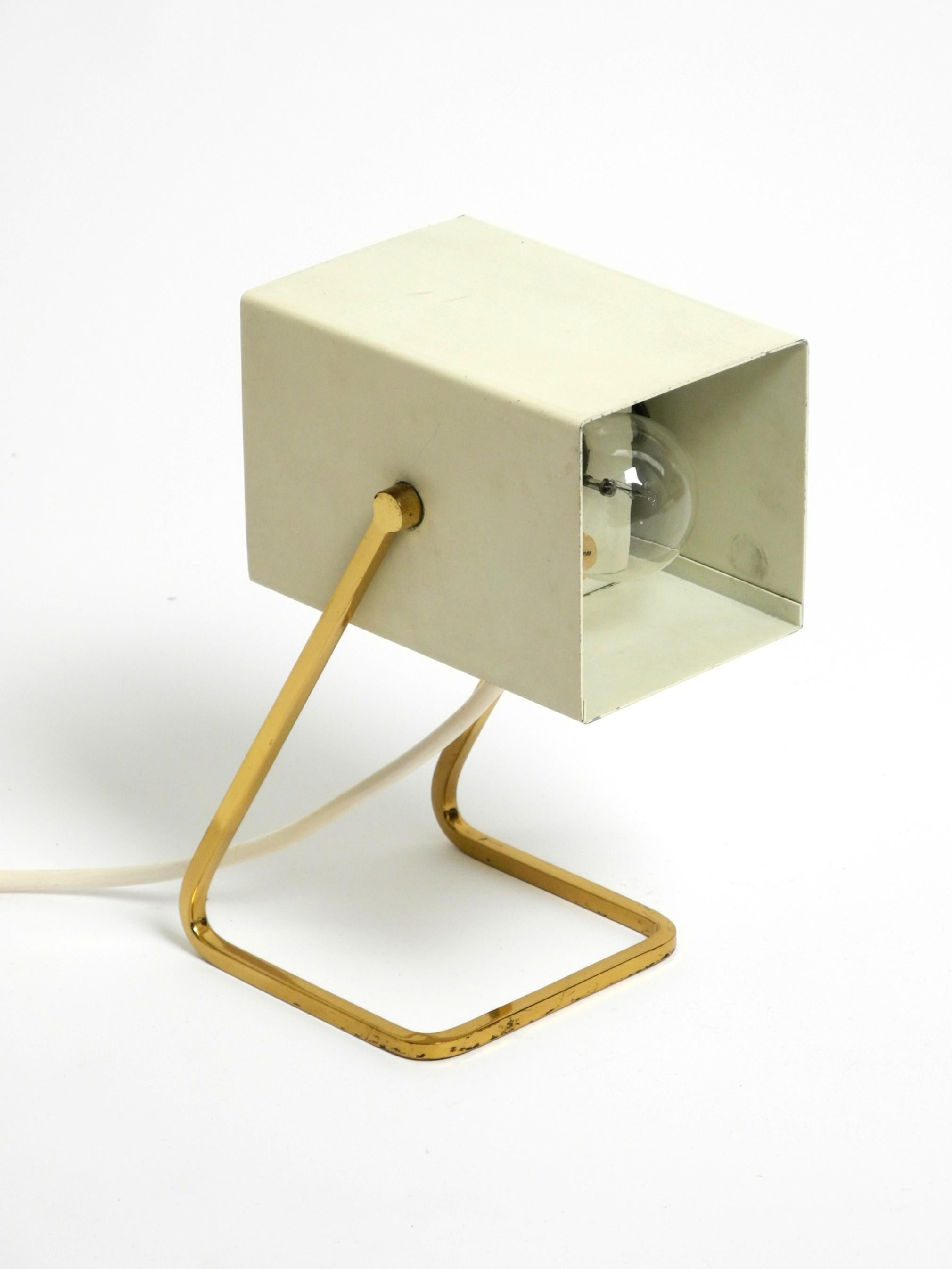 Great Mid Century Modern metal bedside lamp with brass base by Kaiser Leuchten For Sale 9