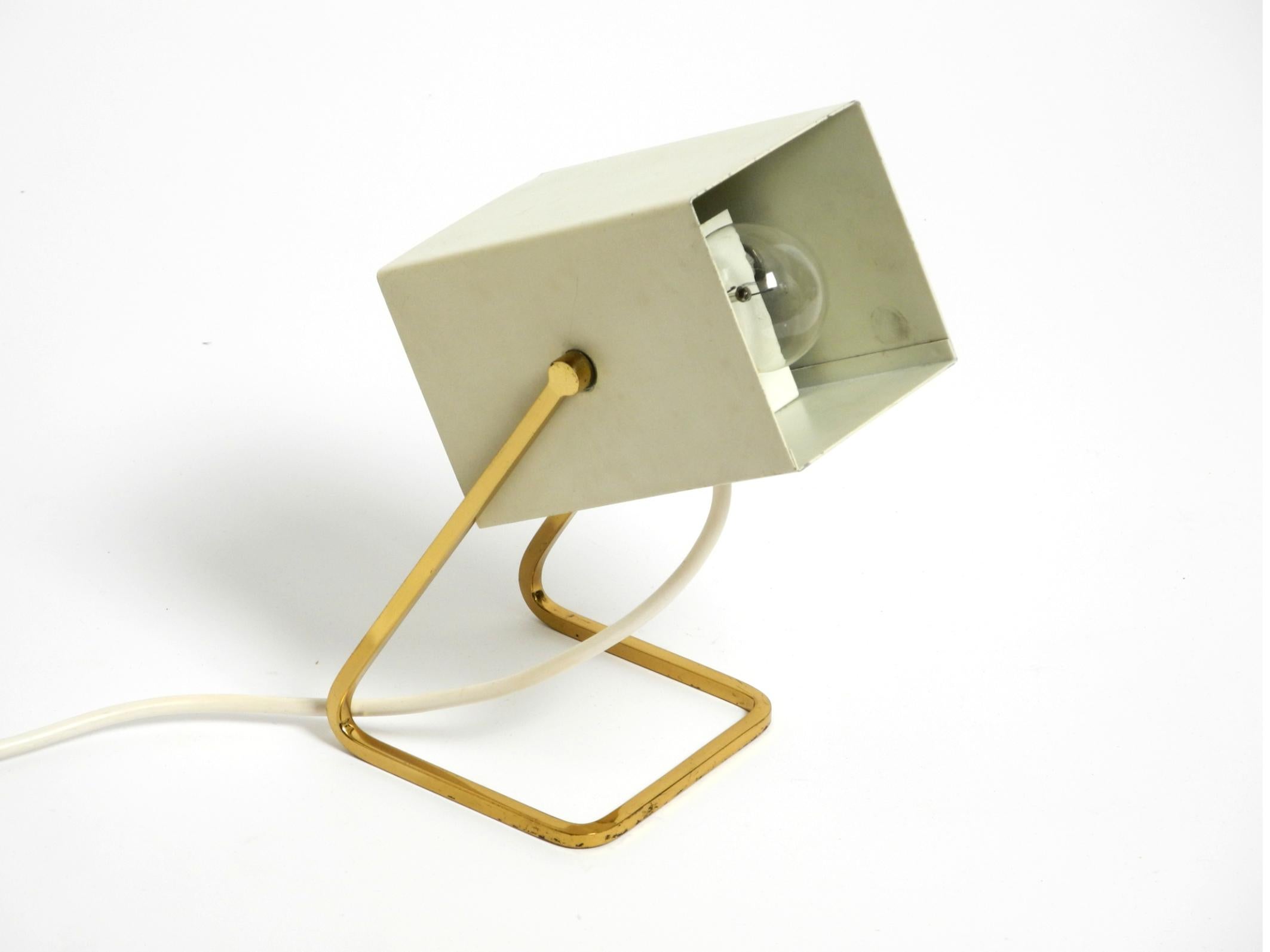 Great Mid Century Modern metal bedside lamp with brass base by Kaiser Leuchten For Sale 10