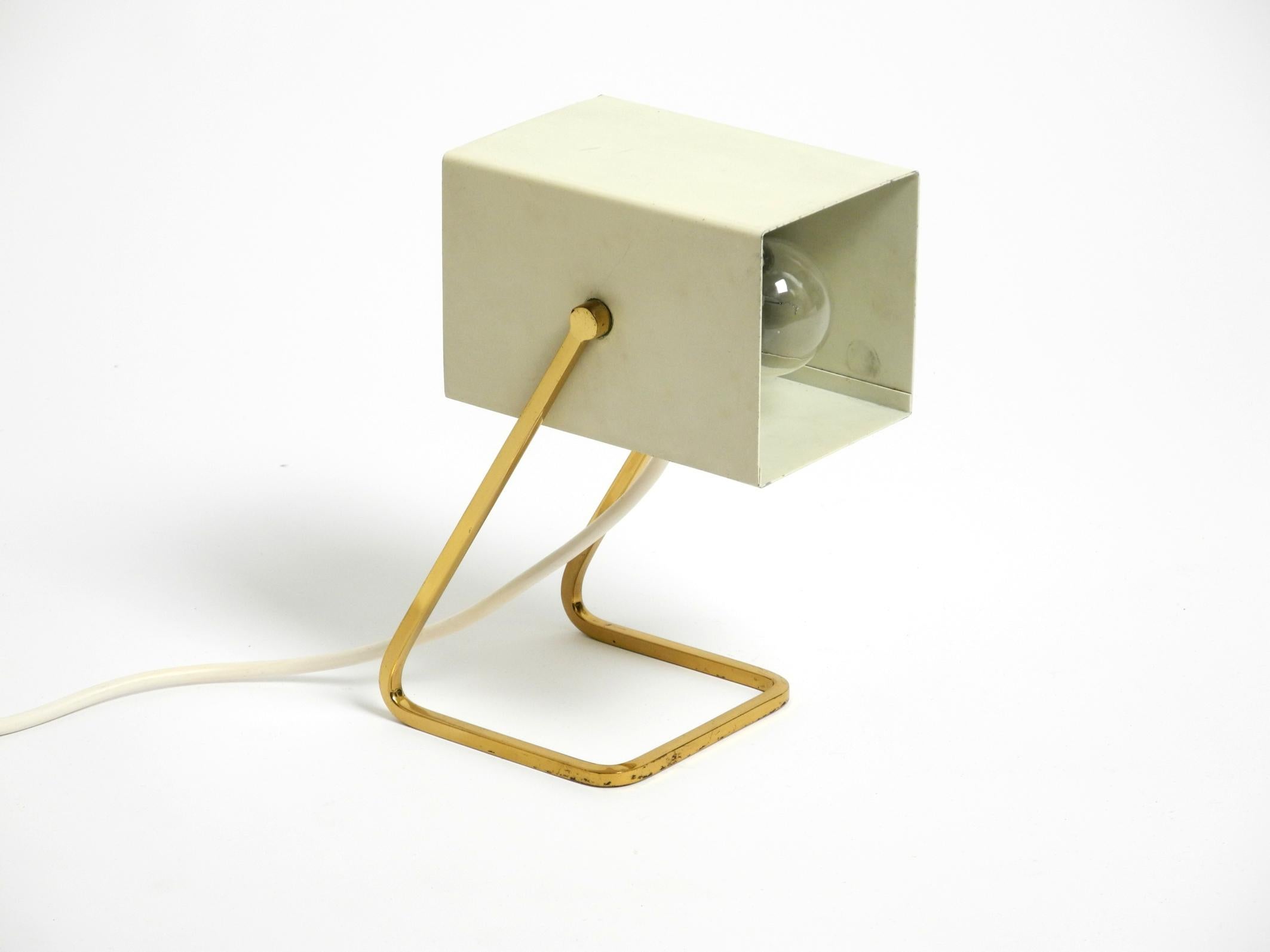 Great Mid Century Modern metal bedside lamp with brass base by Kaiser Leuchten For Sale 11