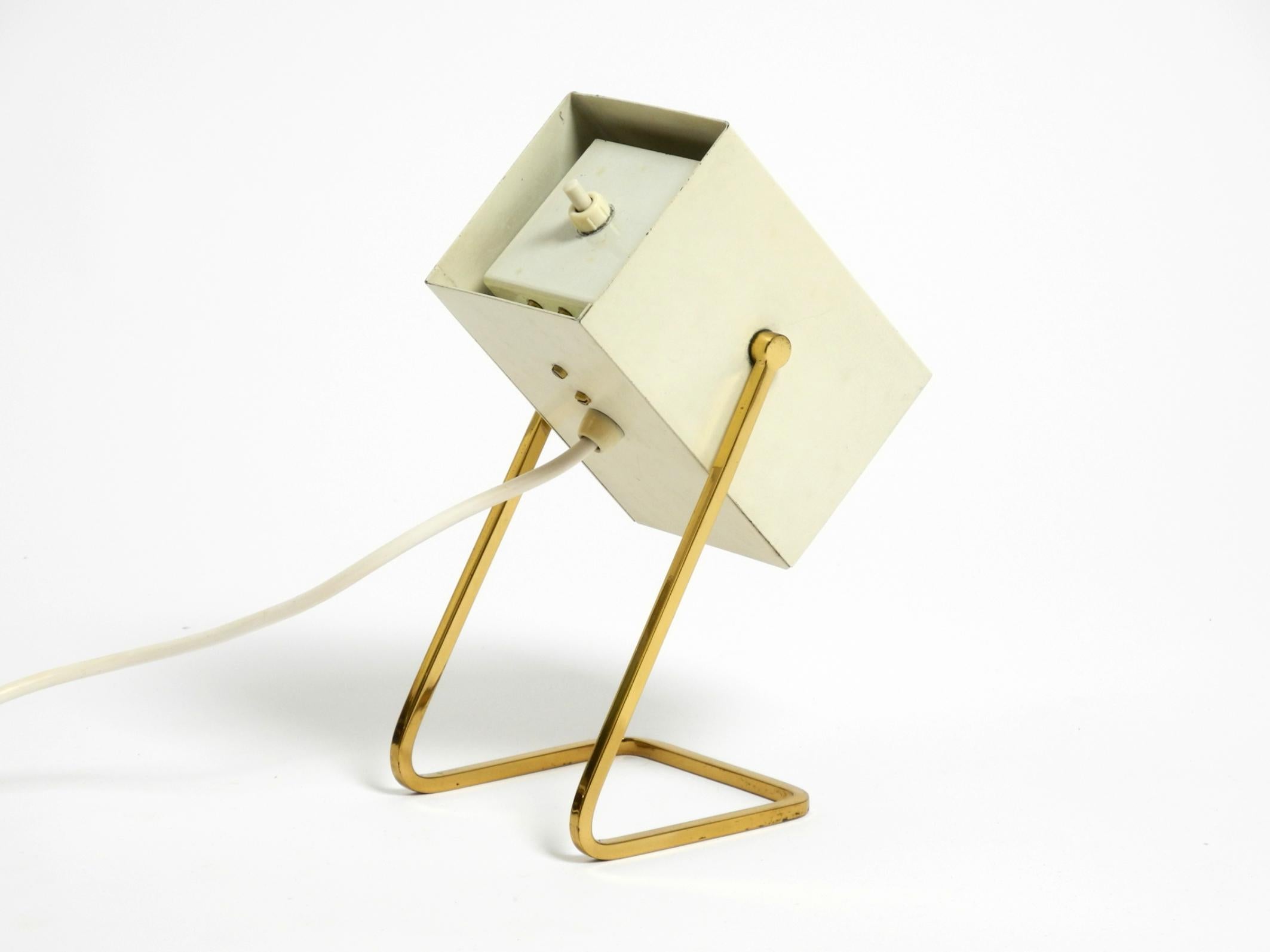 Mid-20th Century Great Mid Century Modern metal bedside lamp with brass base by Kaiser Leuchten For Sale