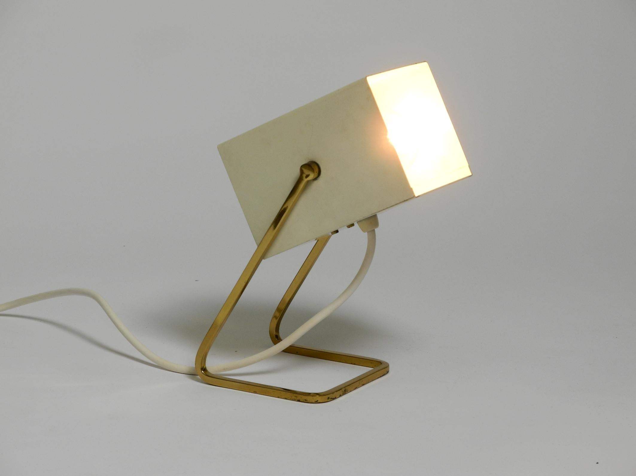Metal Great Mid Century Modern metal bedside lamp with brass base by Kaiser Leuchten For Sale