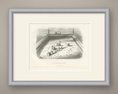 Great Mosque of Mecca with the Kaaba, Antique Steel Engraving, 1859