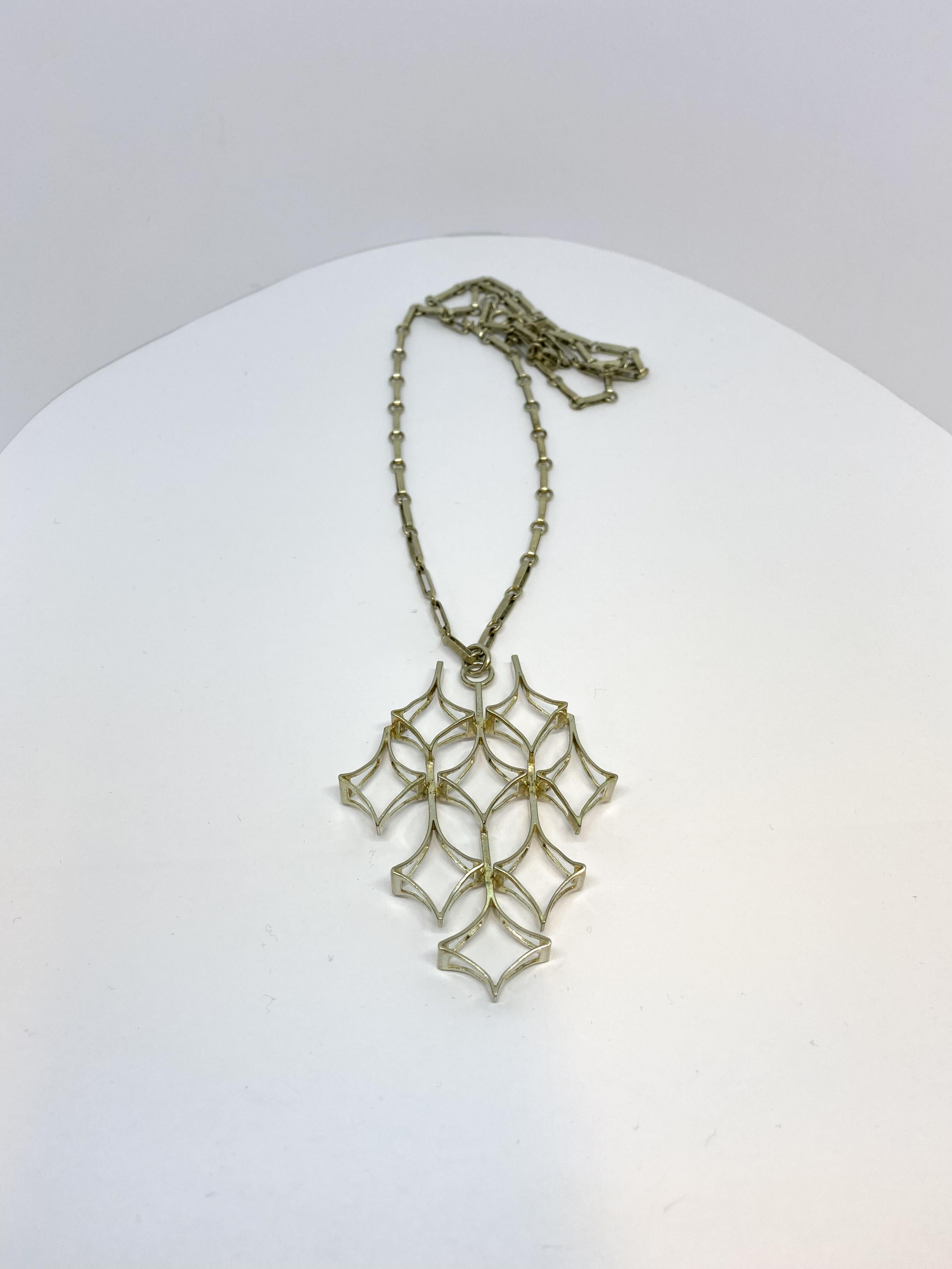 Great Necklace Pendant 925H Silver, Author Salovaara Turku Finland For Sale 1
