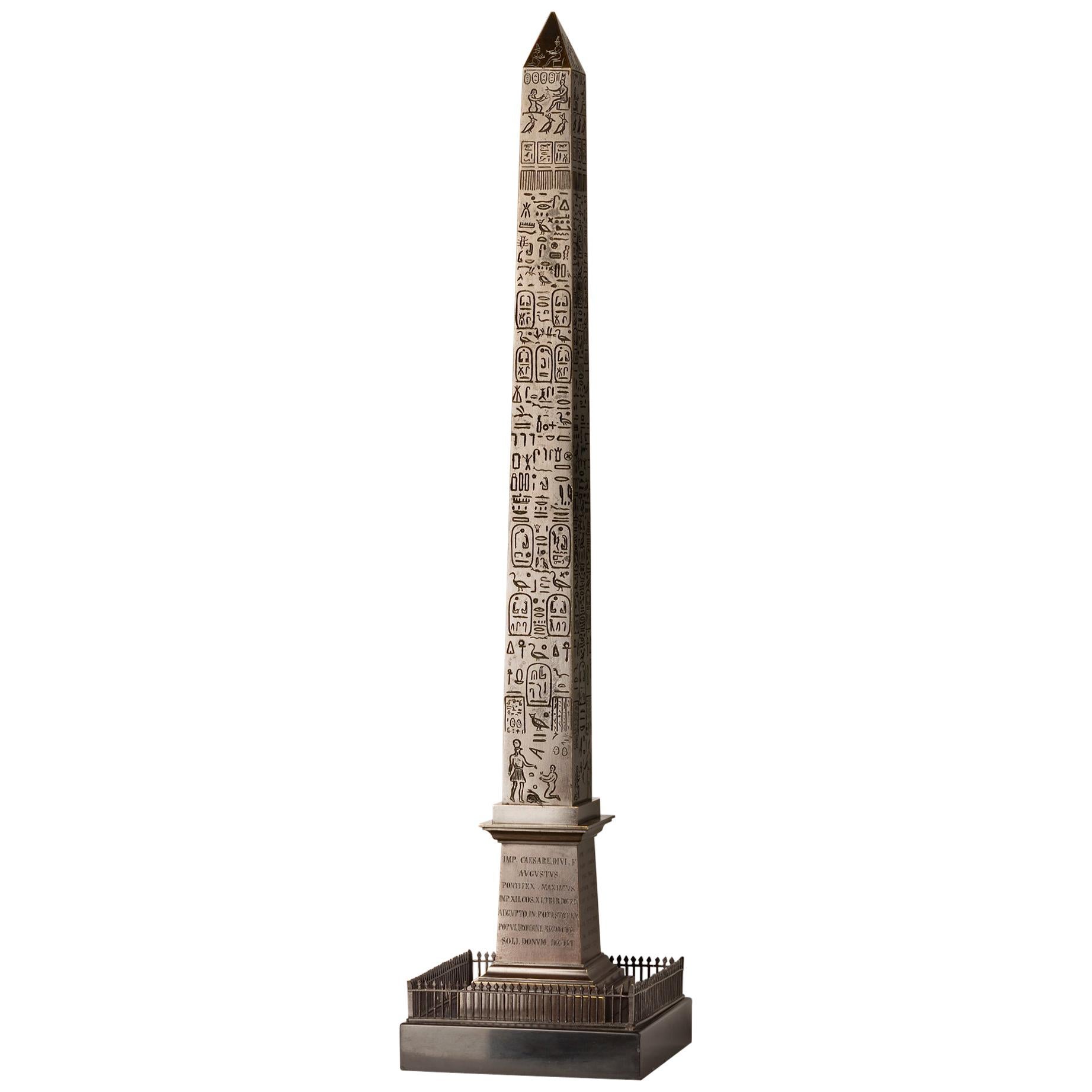 Great Obelisk in Patinated Bronze, First Half of the 19th Century