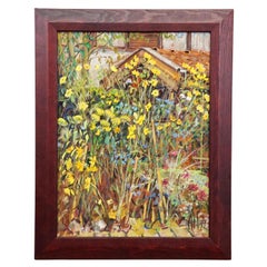 Großes Ölgemälde einer Gartenlandschaft, Alexander Michael 1997