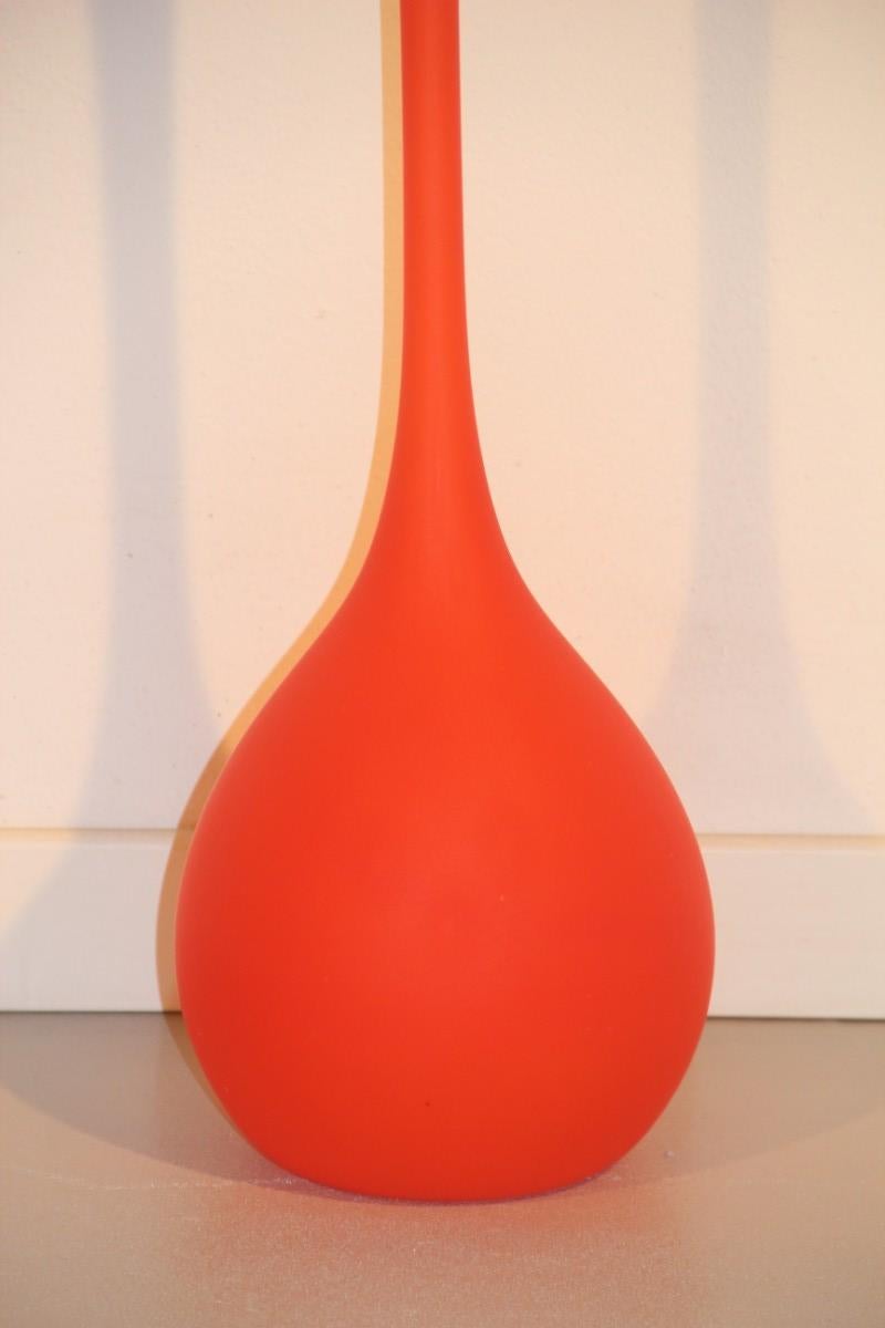 Mid-Century Modern Great Orange Bottle Italian Design 1960s Balloon Murano Art Glass