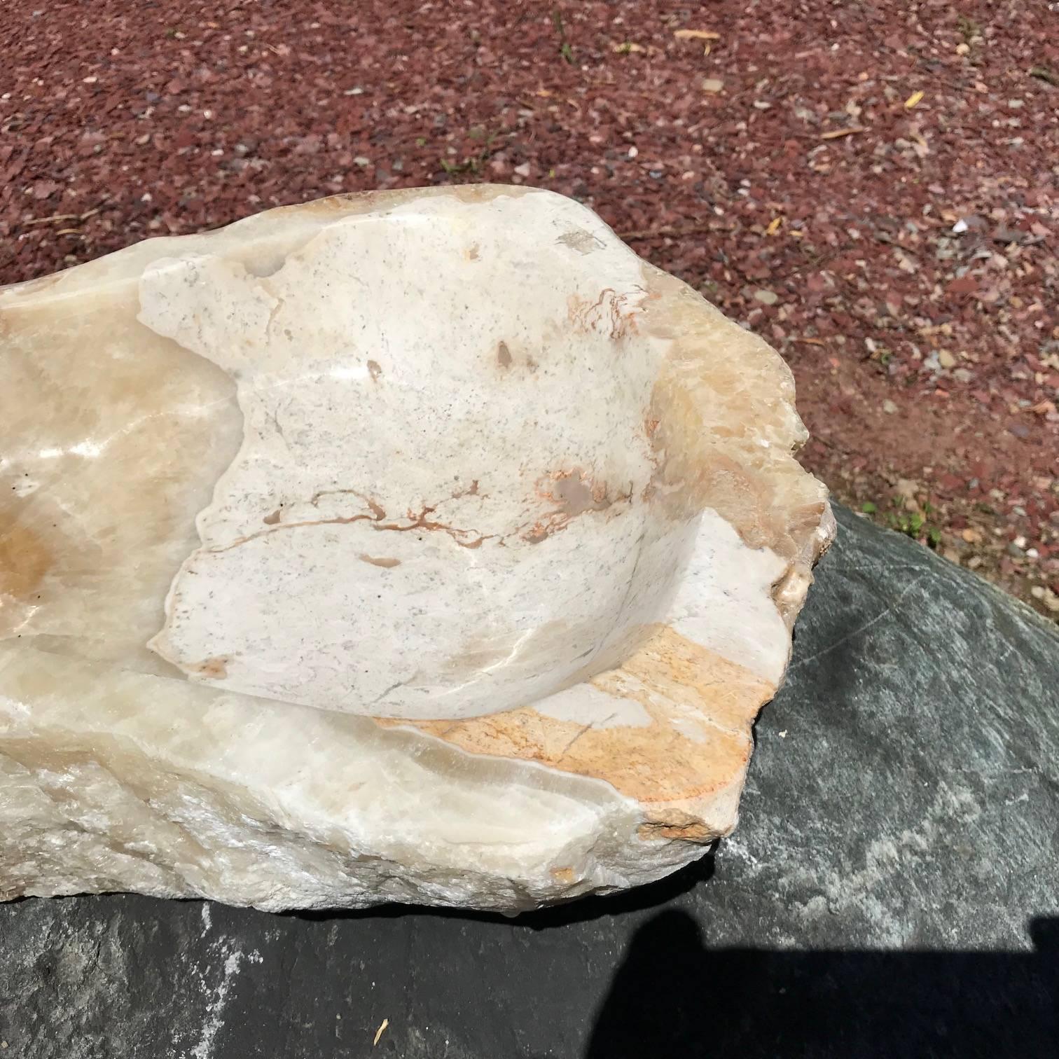 Indonesian Great Organic Precious Onyx Stone Bowl and Planter