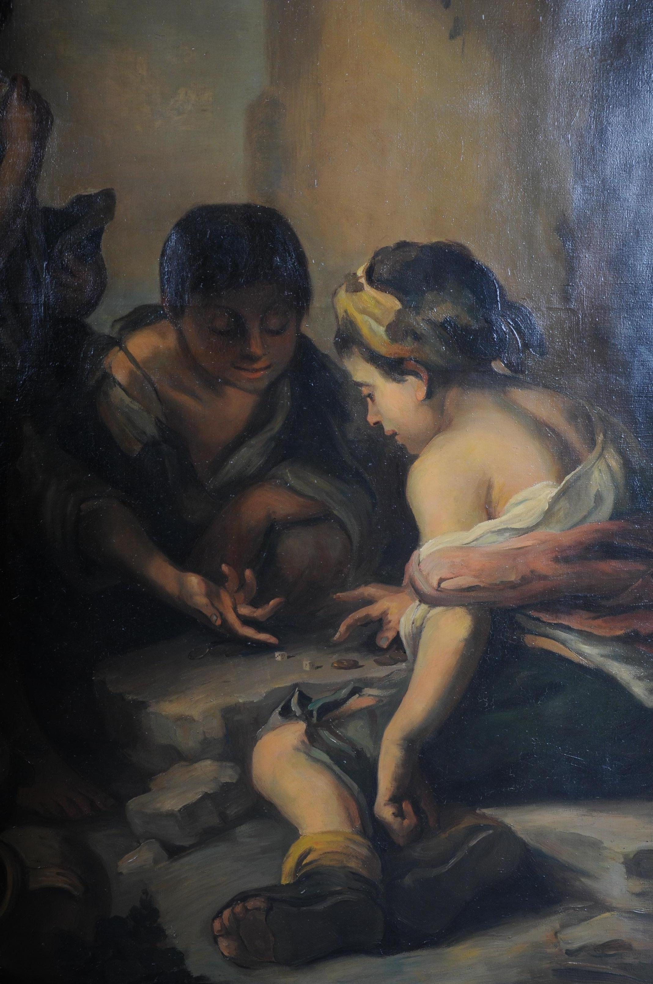 Großes Gemälde Trauben und Melonenzüchter nach Esteban Murillo, Ölgemälde auf Leinwand (20. Jahrhundert) im Angebot