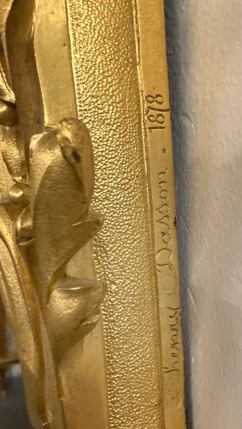 Gran pareja de apliques de bronce dorado de finales del siglo XIX de Henry Dasson en Bueno estado para la venta en Long Island City, NY