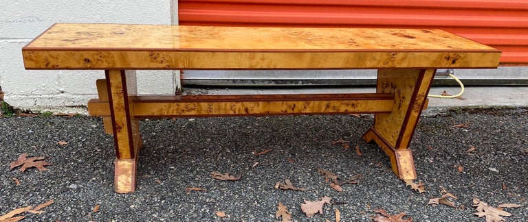 Great Pair of Modern Burl Wood Benches For Sale at 1stDibs