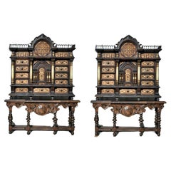 Great Pair of Spanish (Toledo ) Bargueño Cabinets 19th Century