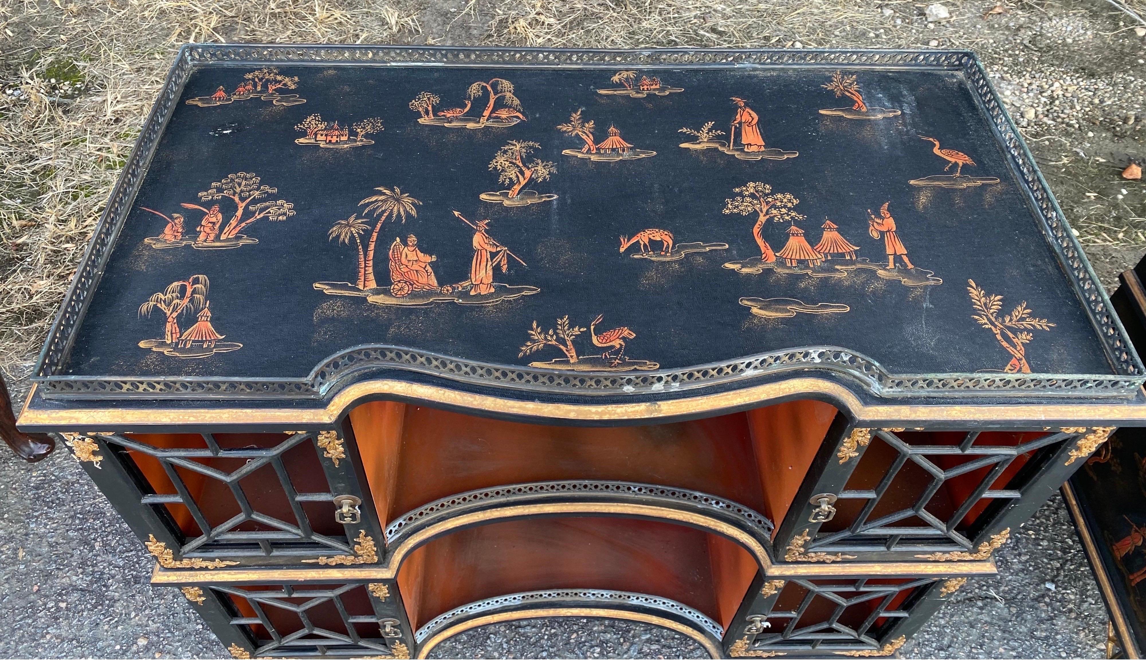 Unknown Great Pair of Vintage Chinoiserie Bedside Cabinets