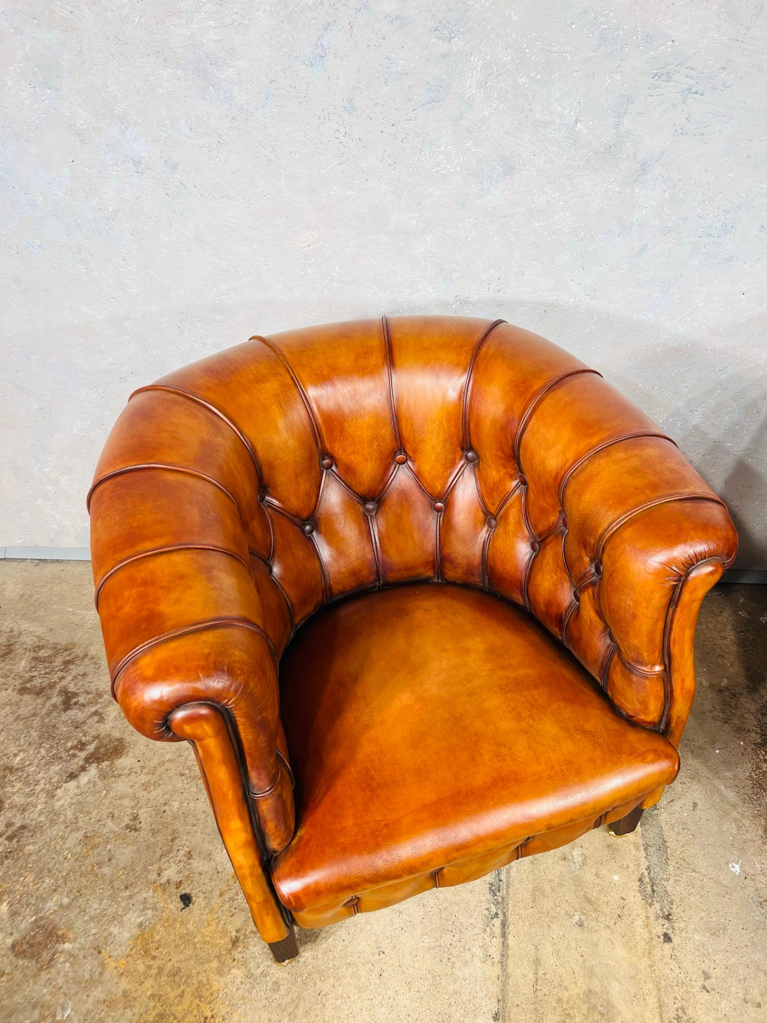 vintage leather tub chair