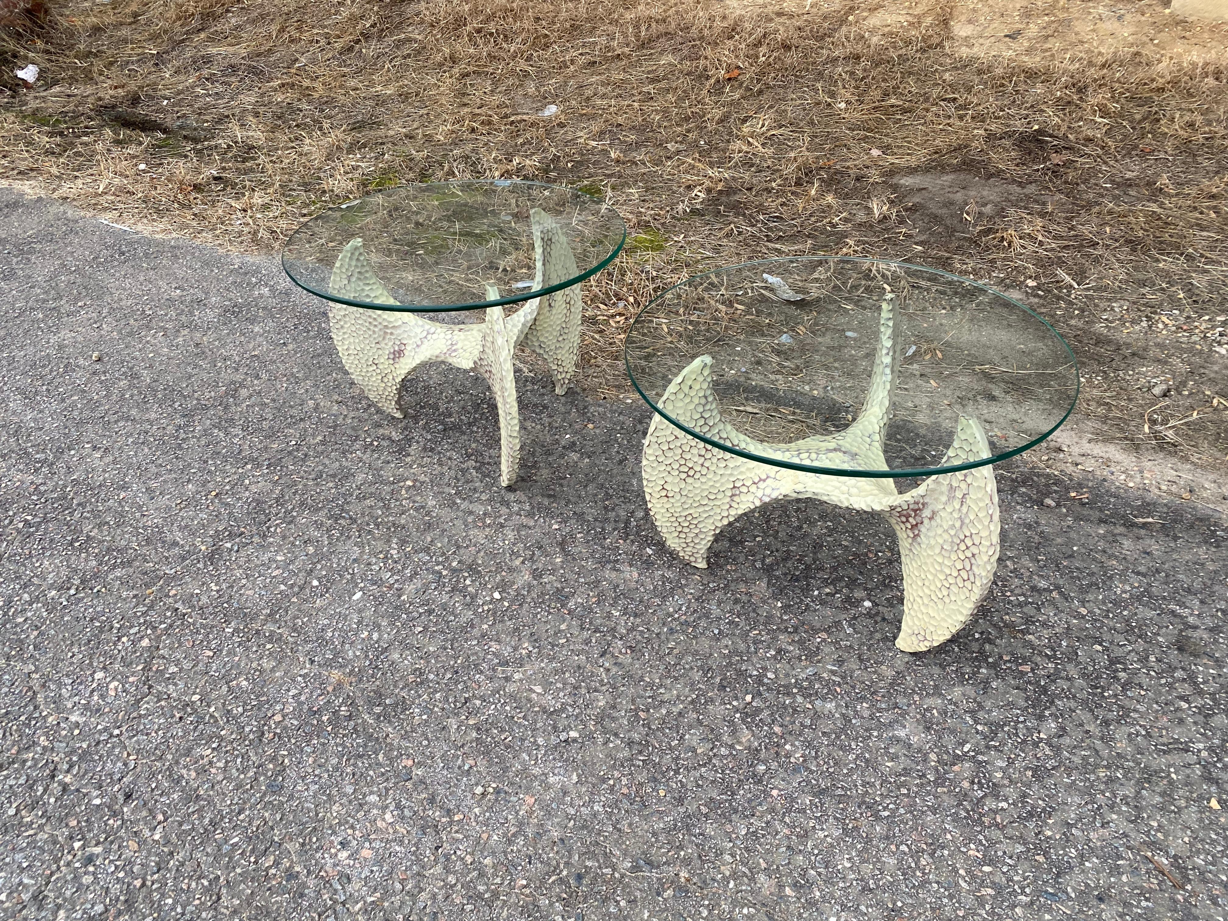 20th Century Great Pair of Vintage Propellor Form Side Tables