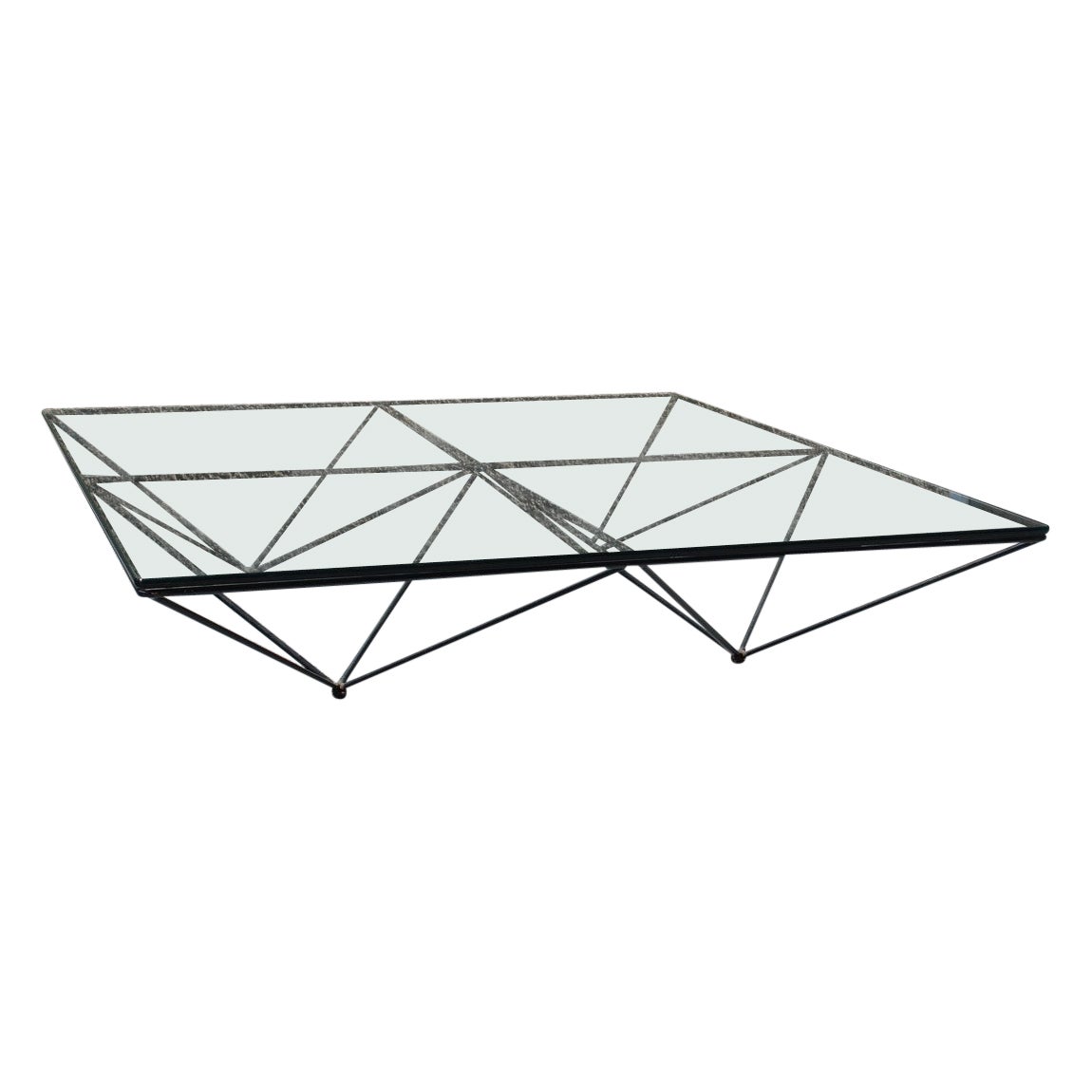 Great Paolo Piva B&B Italian Table Coffee Alanda Design Minimalist 1980 Black