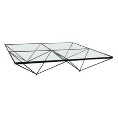 Superbe table basse italienne Paolo Piva B&B Alanda Design Minimalist 1980 noir