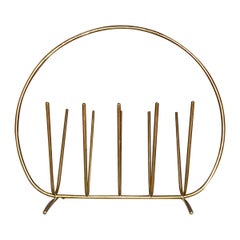 Great Rare Austrian Modernist Magazine Rack Brass Auböck Josef Frank Style 1950s