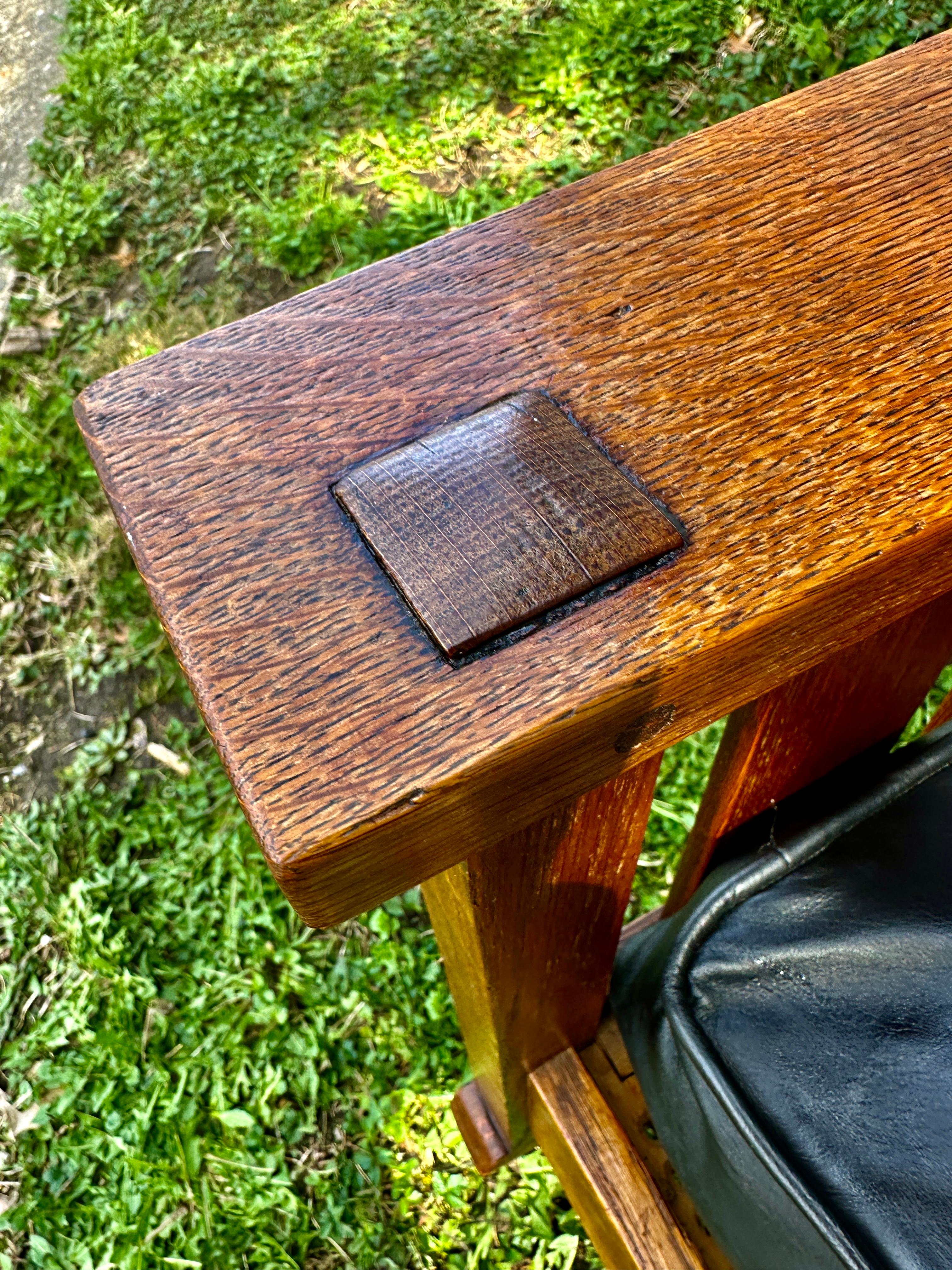 Great & Rare ANTIQUE   GUSTAV STICKLEY  Large Arm Rocker  Circa 1904 - W6058 4