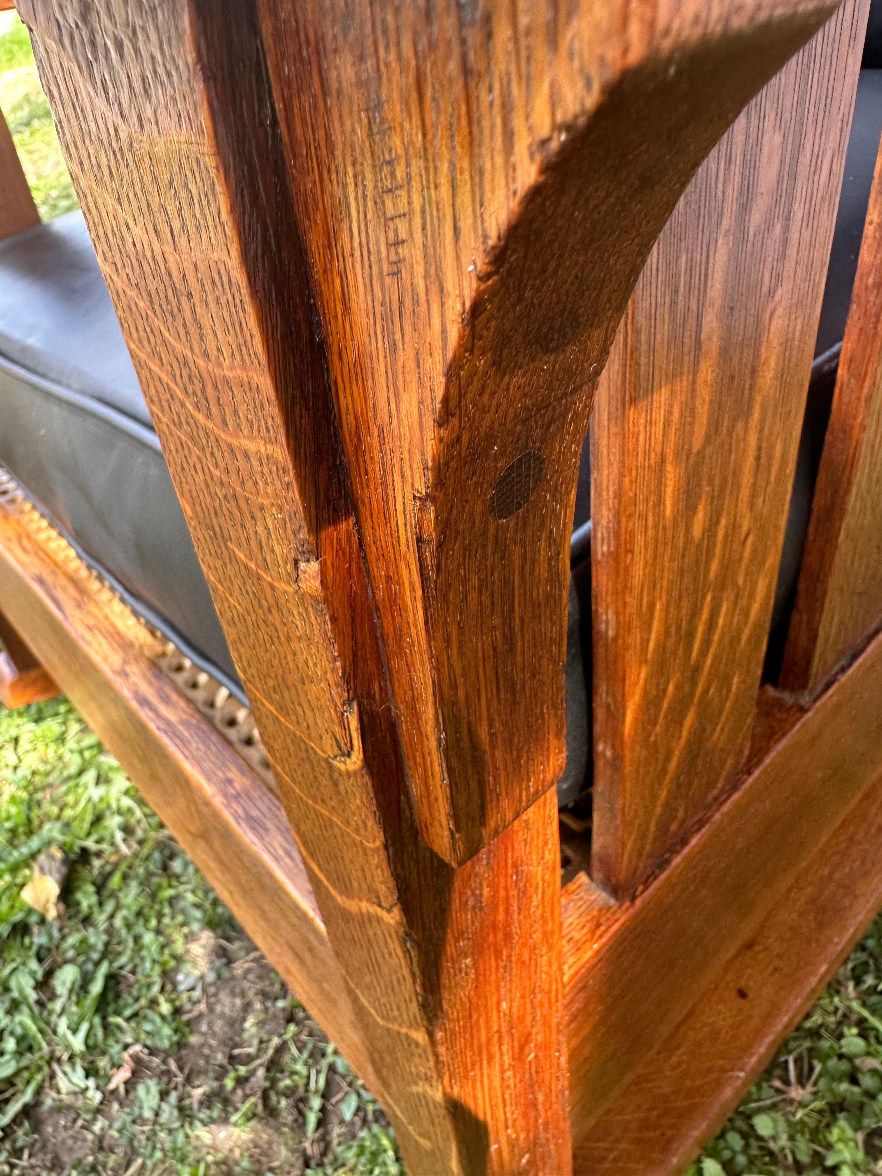 Great & Rare ANTIQUE   GUSTAV STICKLEY  Large Arm Rocker  Circa 1904 - W6058 5