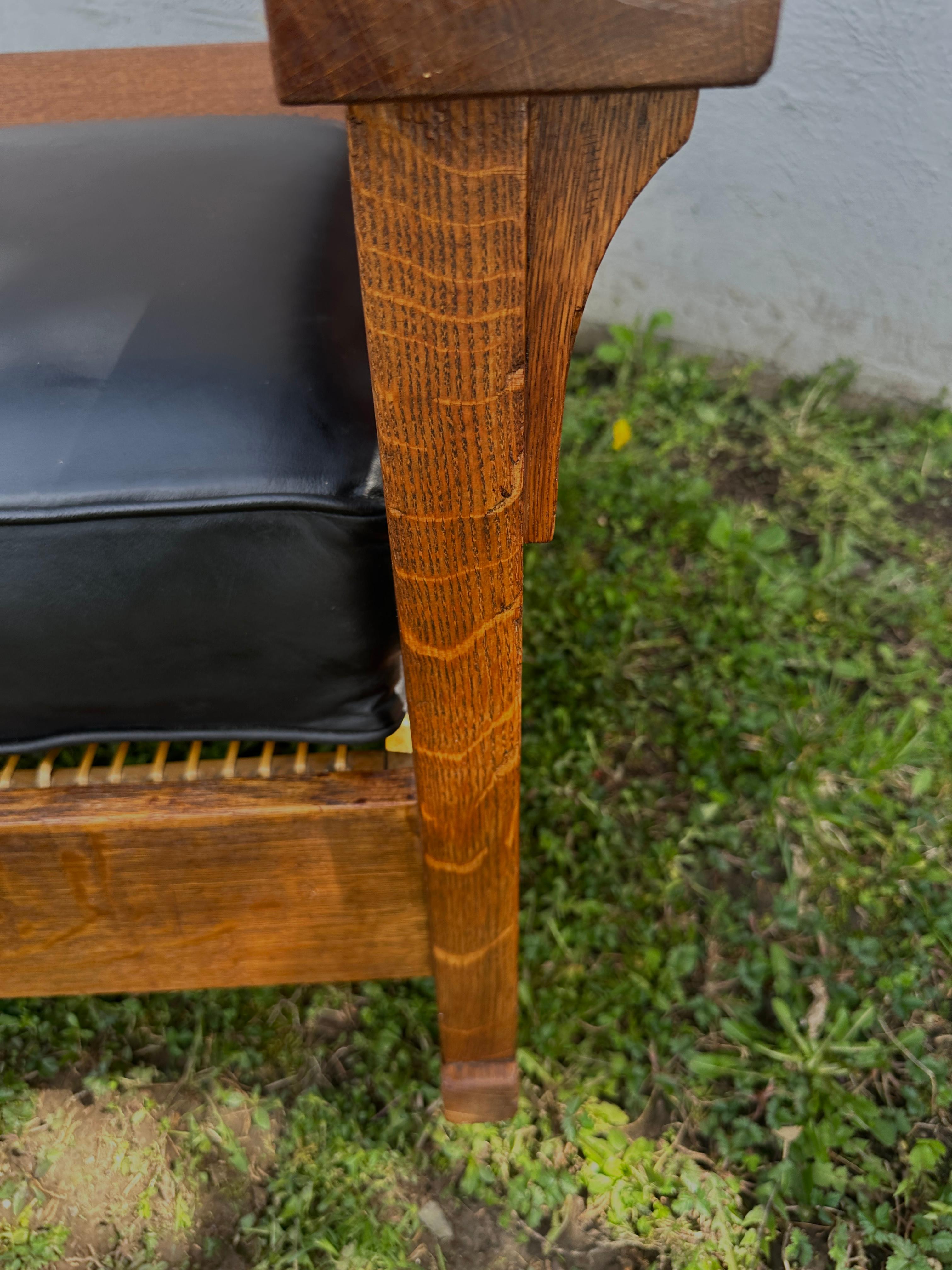 Early 20th Century Great & Rare ANTIQUE   GUSTAV STICKLEY  Large Arm Rocker  Circa 1904 - W6058