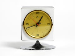 Superbe et rare horloge de table italienne de l'ère spatiale des années 1960 avec radio de Brom