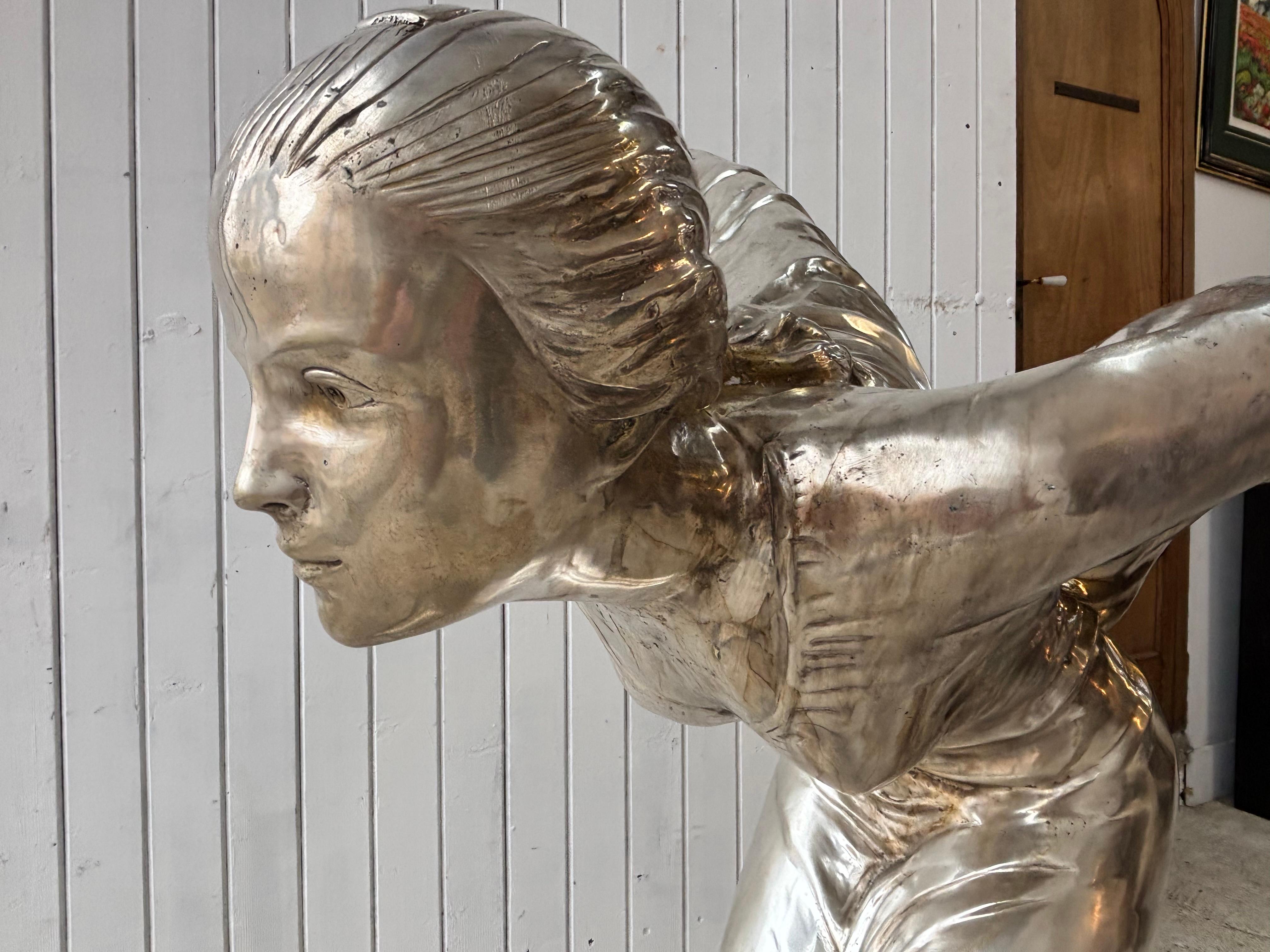 French Great Rolls Royce Bronze Sculpture, Spirit Of Extasy For Sale