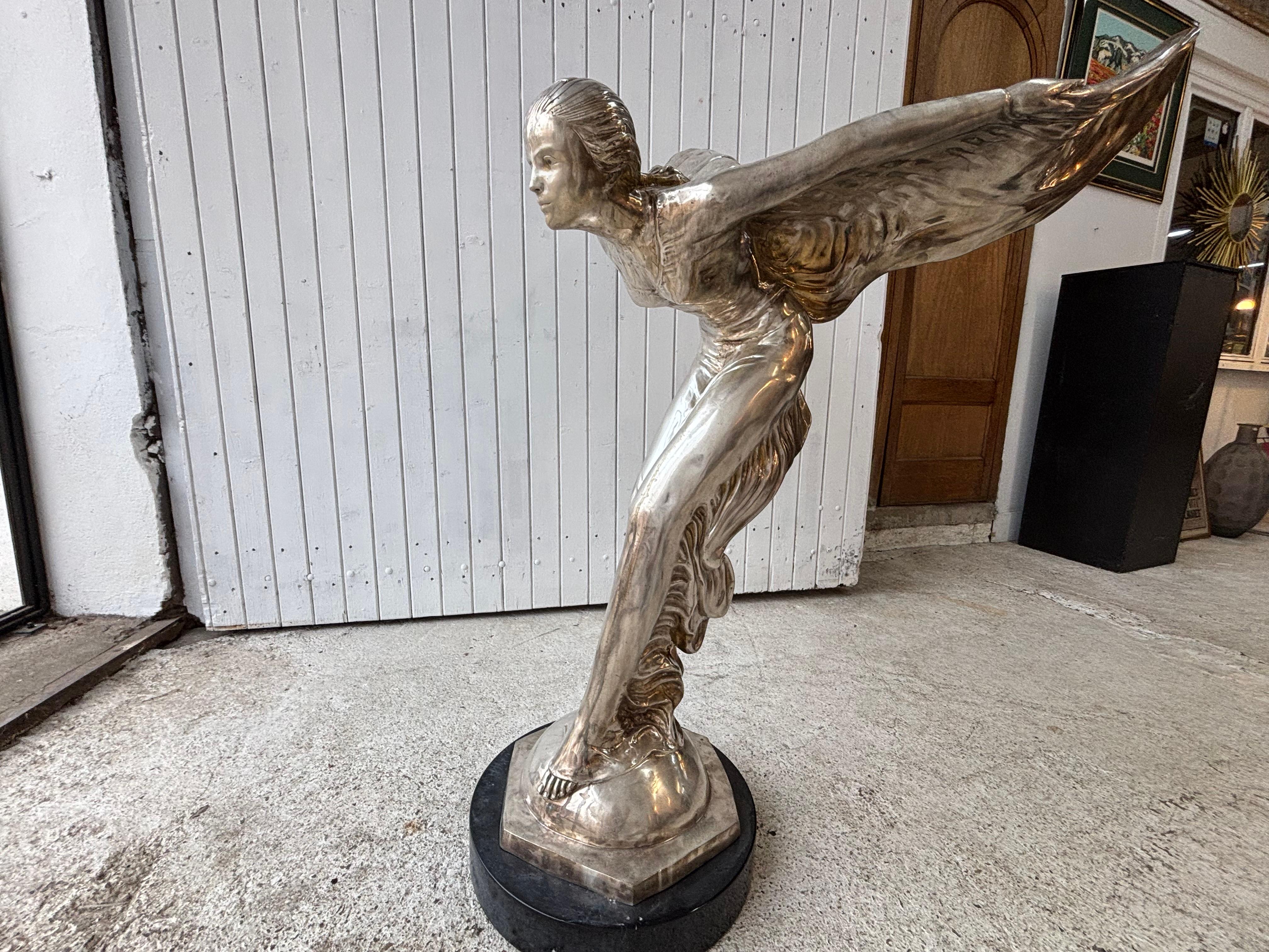 Great Rolls Royce Bronze Sculpture, Spirit Of Extasy For Sale 1