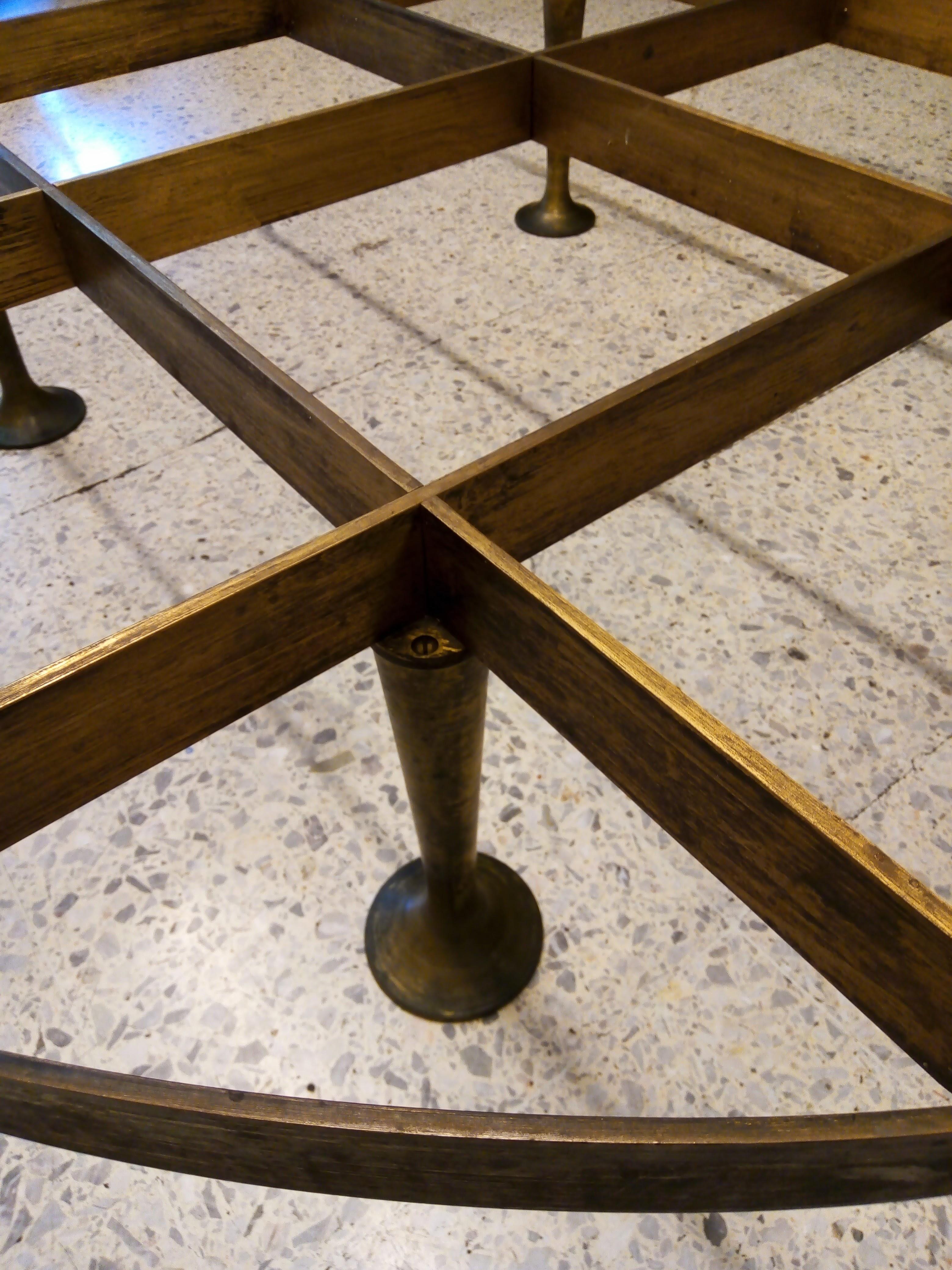 Great Round Solid Brass Table Designed by Arturo Pani in the Style of Gio Ponti In Good Condition In Mexico, DF