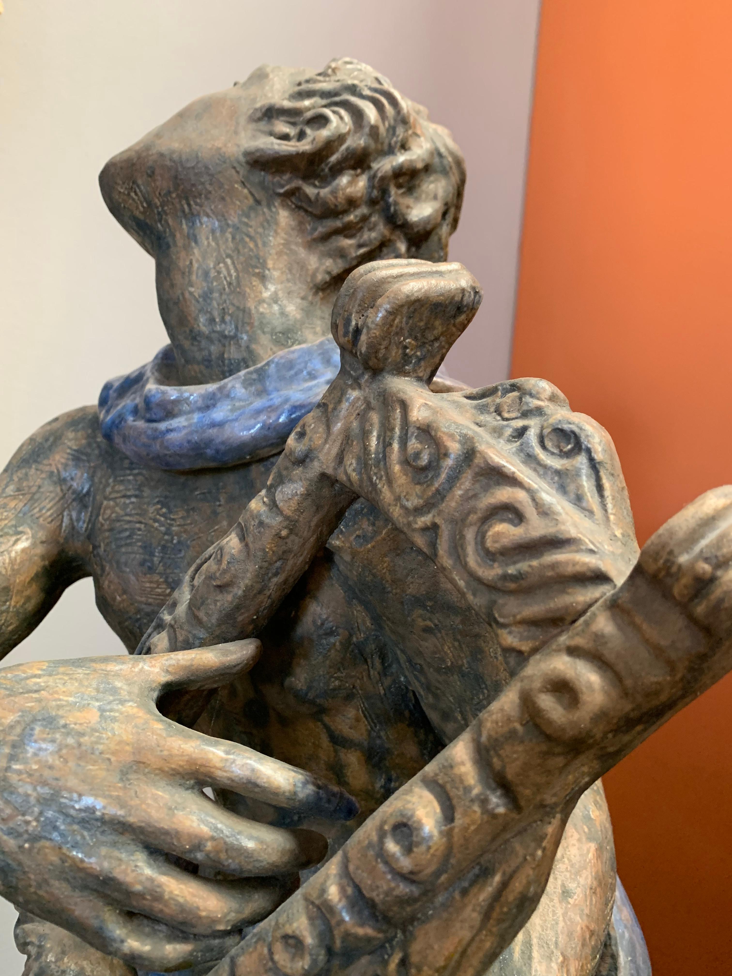 Great Sculpture Of Orpheus In Ceramic, San Polo Venice, 1940s 8