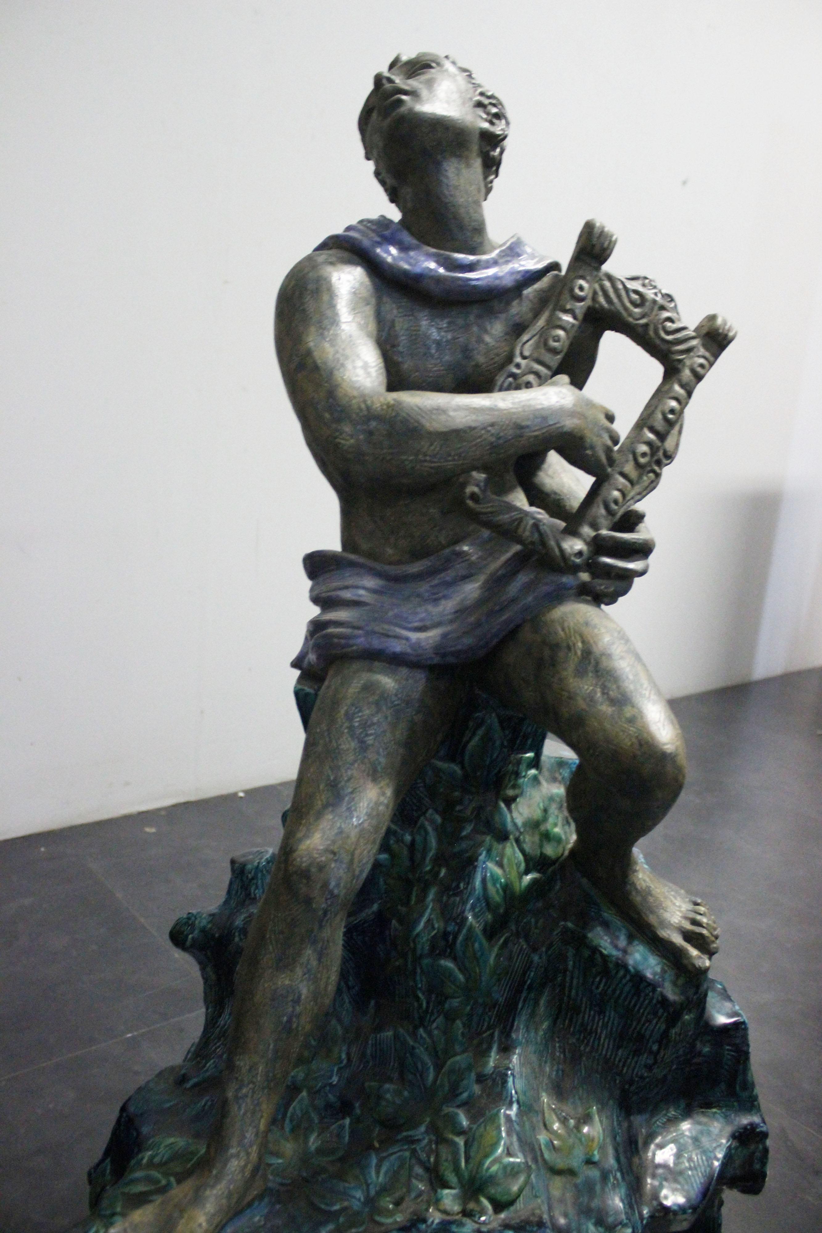 Great Sculpture Of Orpheus In Ceramic, San Polo Venice, 1940s 1