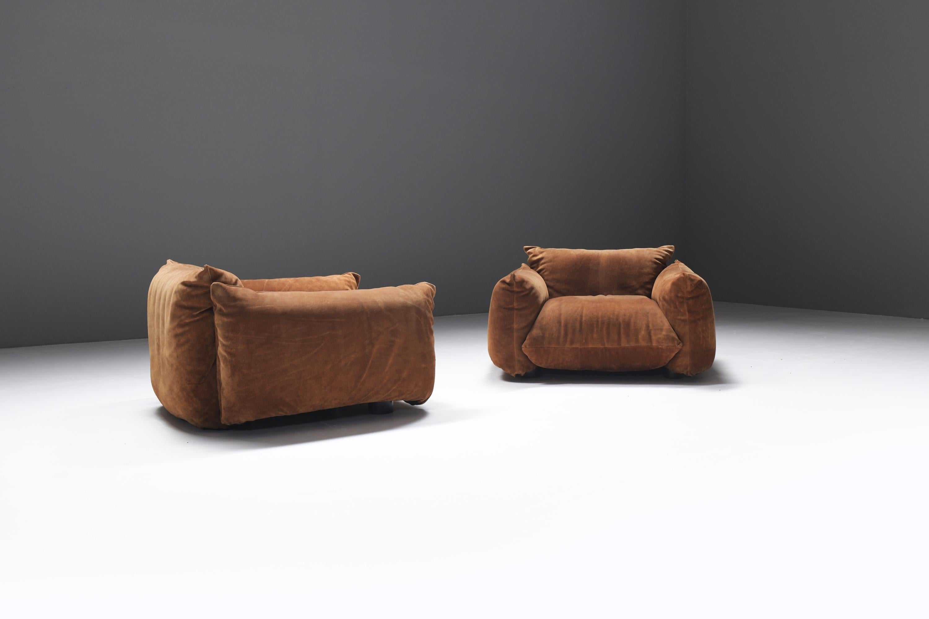 Great set of 2 Marenco 1-seaters by Mario Marenco for ARFLEX. Signed! In Good Condition In Buggenhout, Oost-Vlaanderen