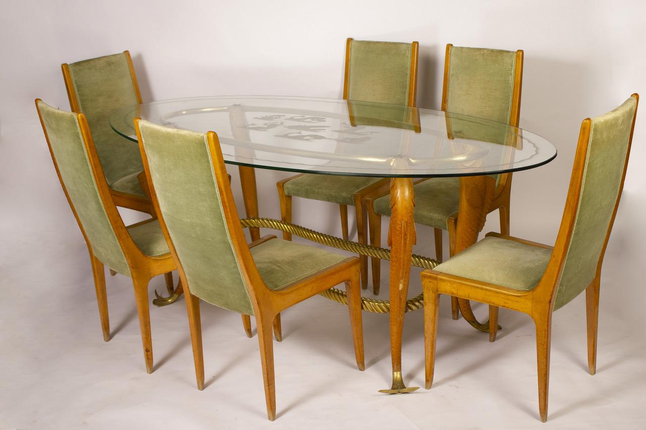 Great Set of 10 Chairs and 2 Armchairs Art Deco Style , Italy For Sale 9