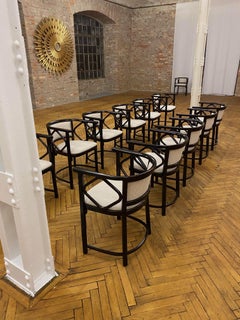 Great Set of 14 Armchairs by Thonet, Austria Josef Hoffmann Design