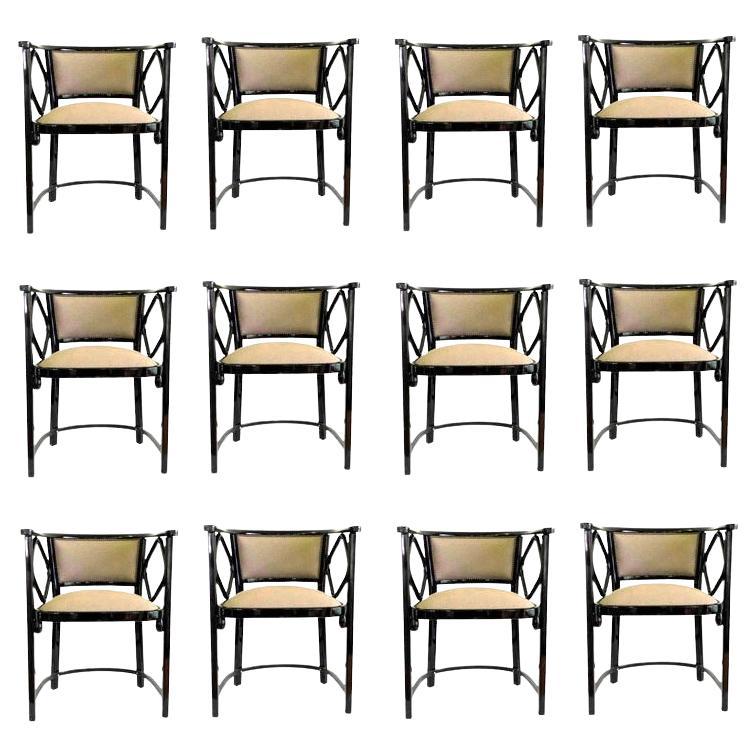 Grande set di 14 poltrone di Thonet, Austria Josef Hoffmann Design in vendita