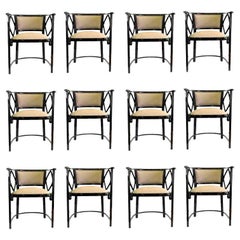 Great Set of 14 Armchairs by Thonet, Austria Josef Hoffmann Design