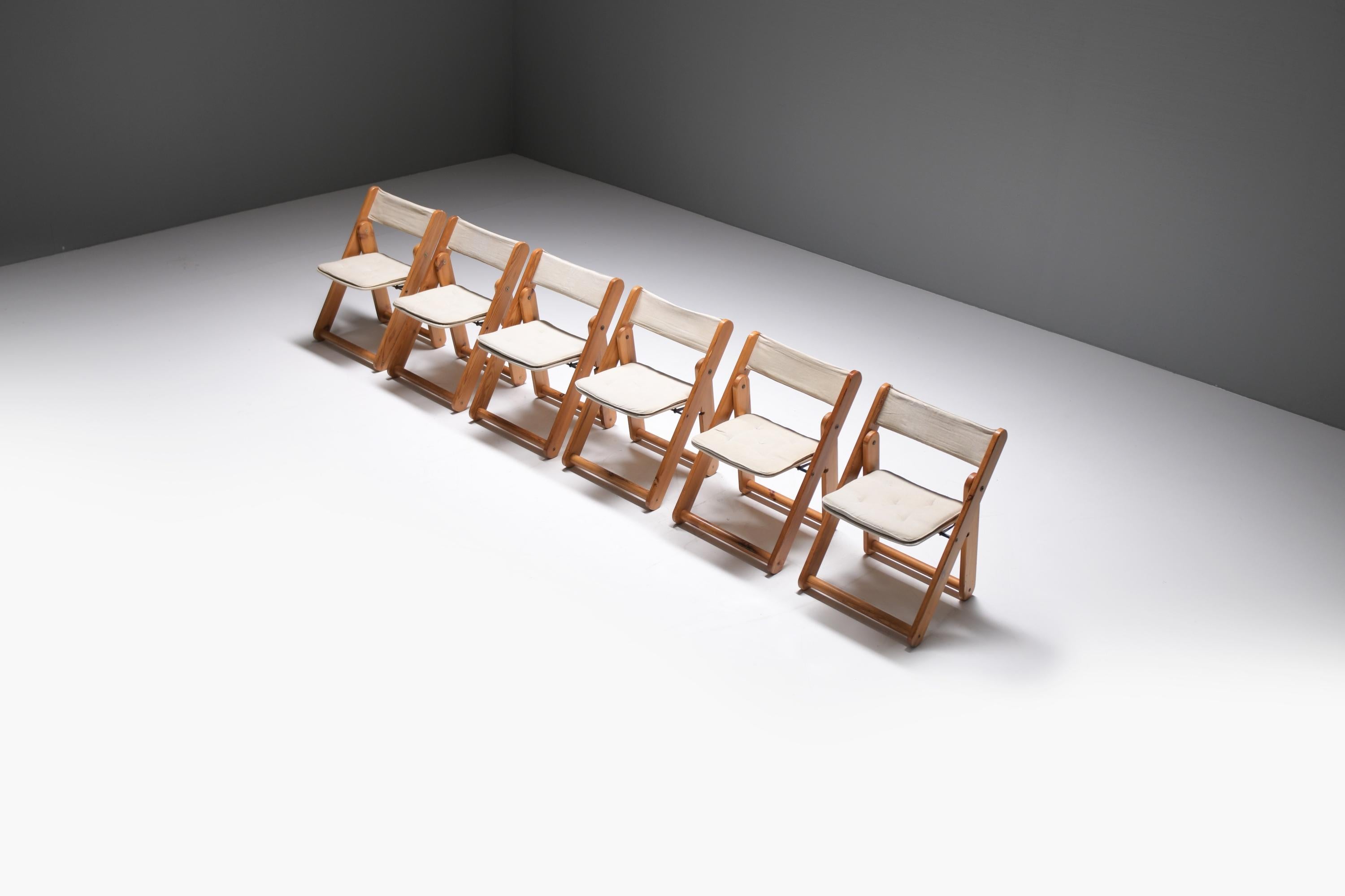 20ième siècle Superbe ensemble de 6 chaises de salle à manger Kon-Tiki de Gillis Lundgren pour Ikea Suède en vente