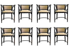 Great Set of 8 Armchairs by Thonet, Austria Josef Hoffmann Design