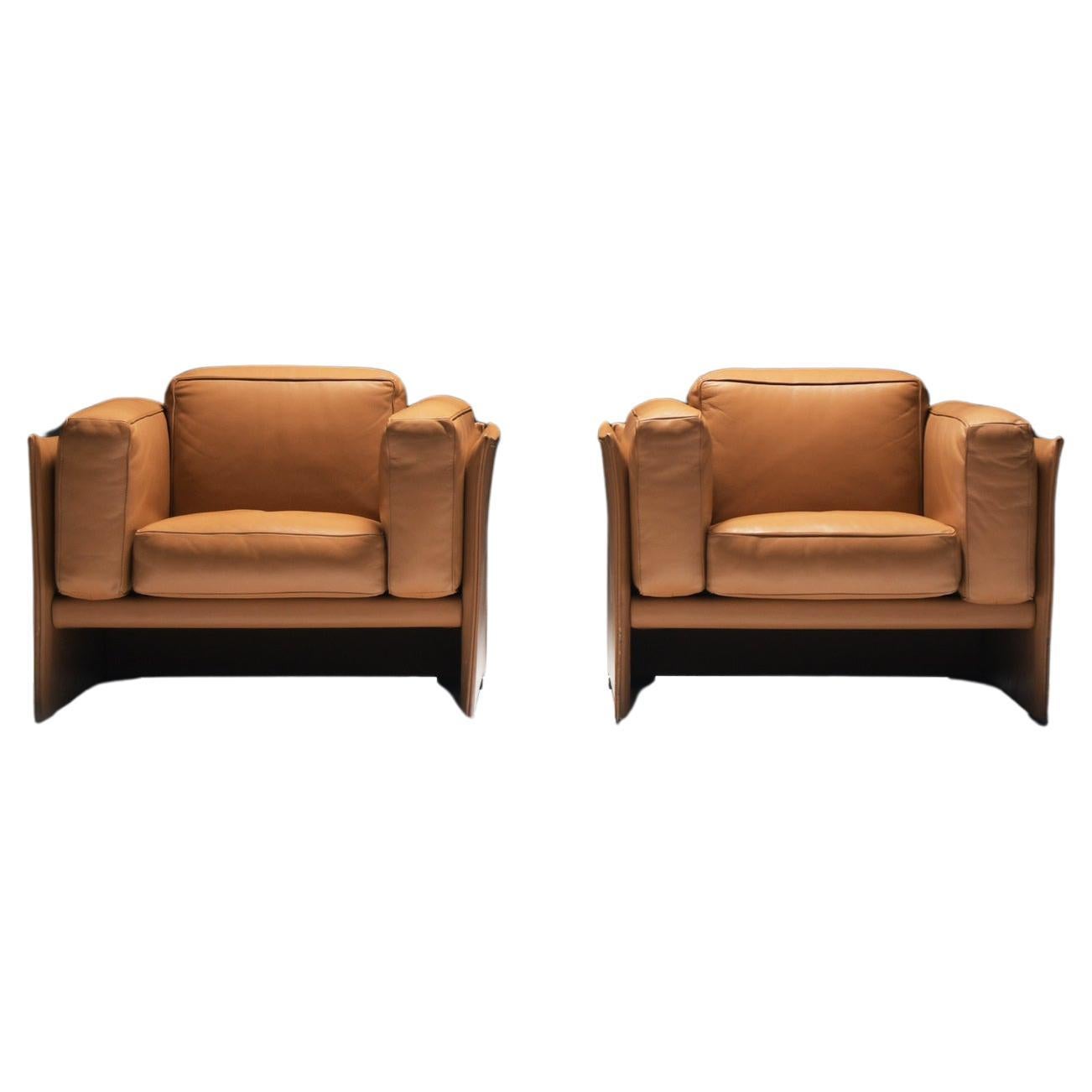 Grande set di poltrone DUC 405 in pelle di Mario Bellini per Cassina Italia