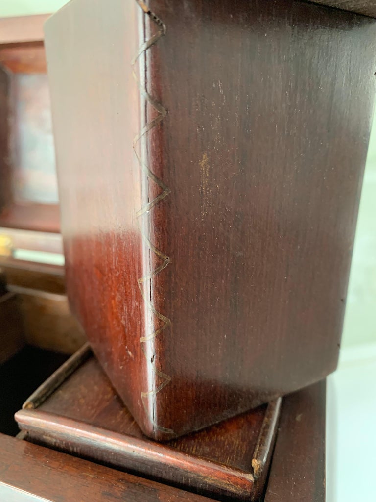Great Shape and Color, Antique Tea Caddy in Mahogany with Brass Lock