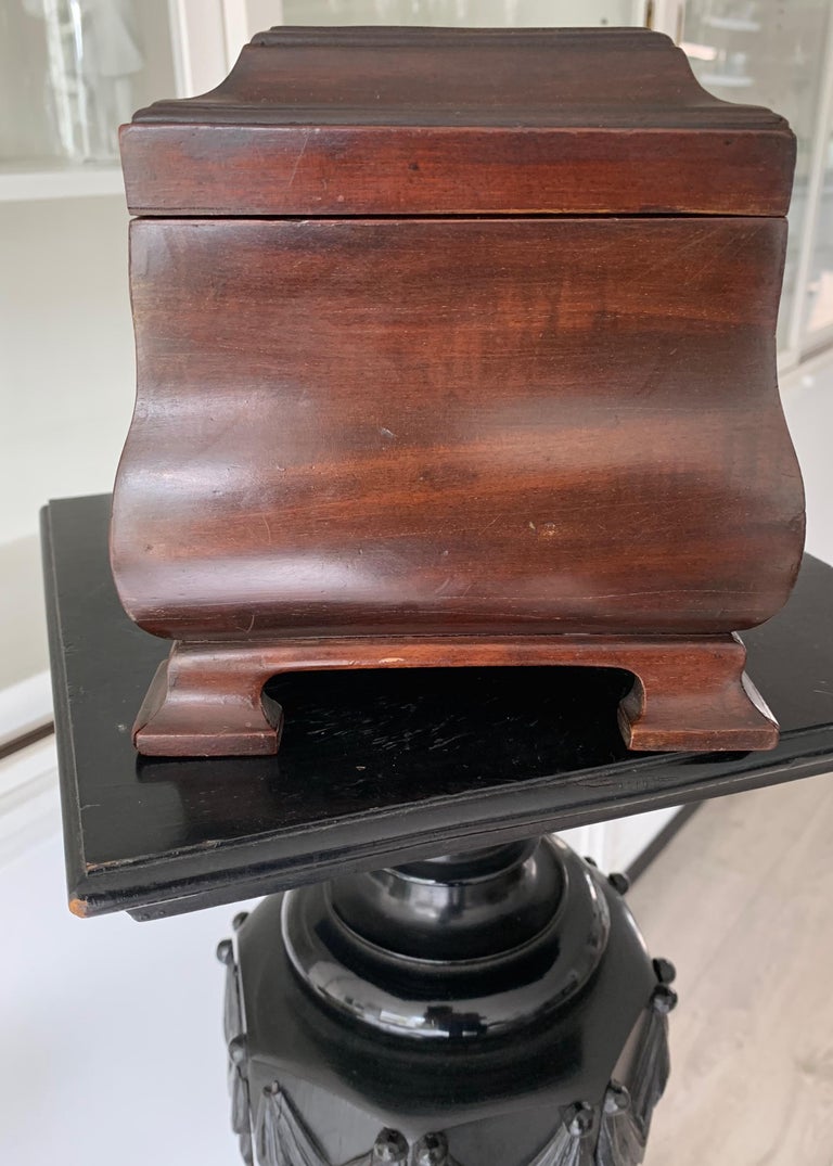 Great Shape and Color, Antique Tea Caddy in Mahogany with Brass Lock