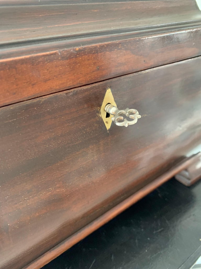 Great Shape and Color, Antique Tea Caddy in Mahogany with Brass Lock